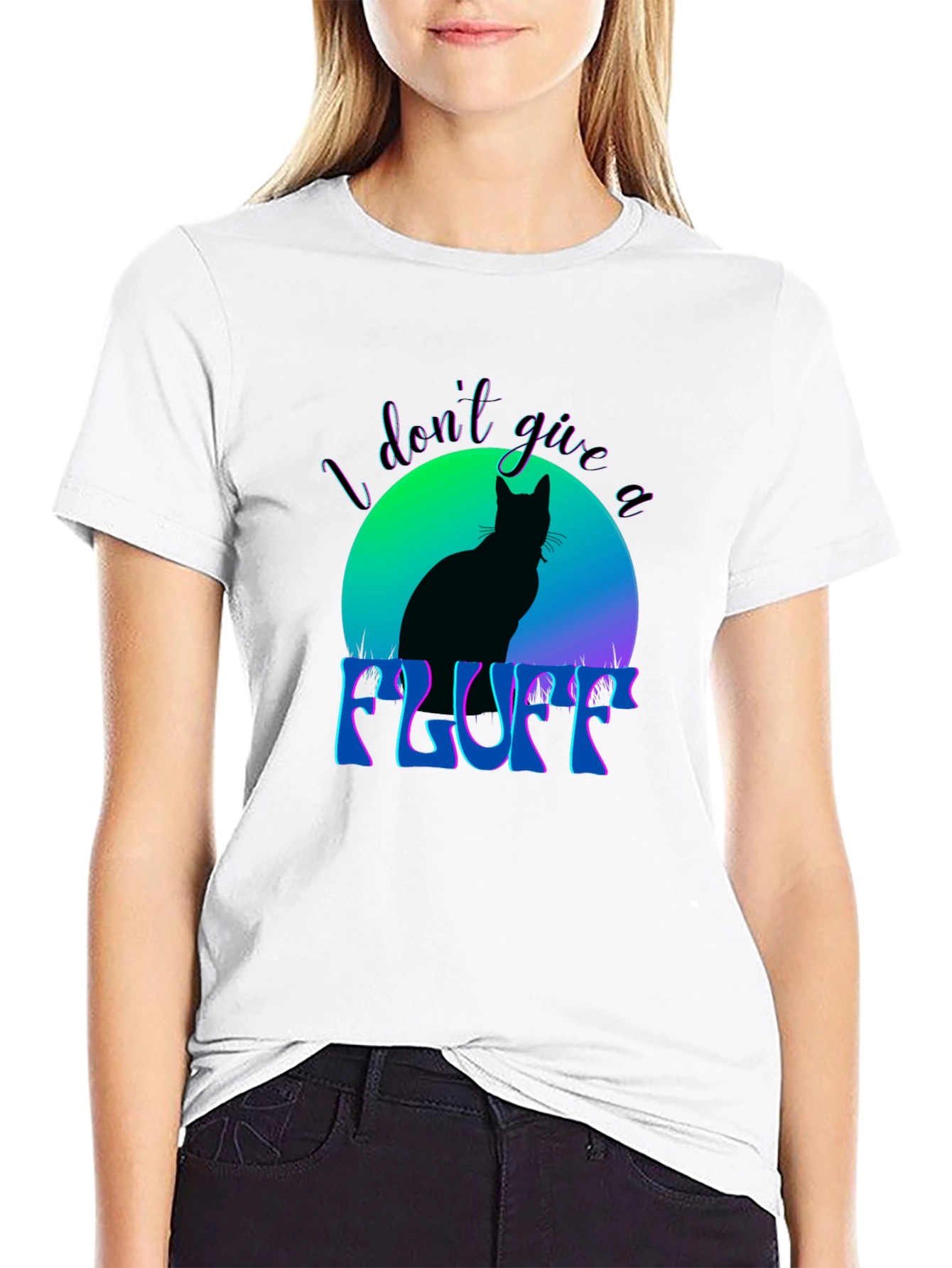 I Dont Give a Fluff Cat Graphic Tee