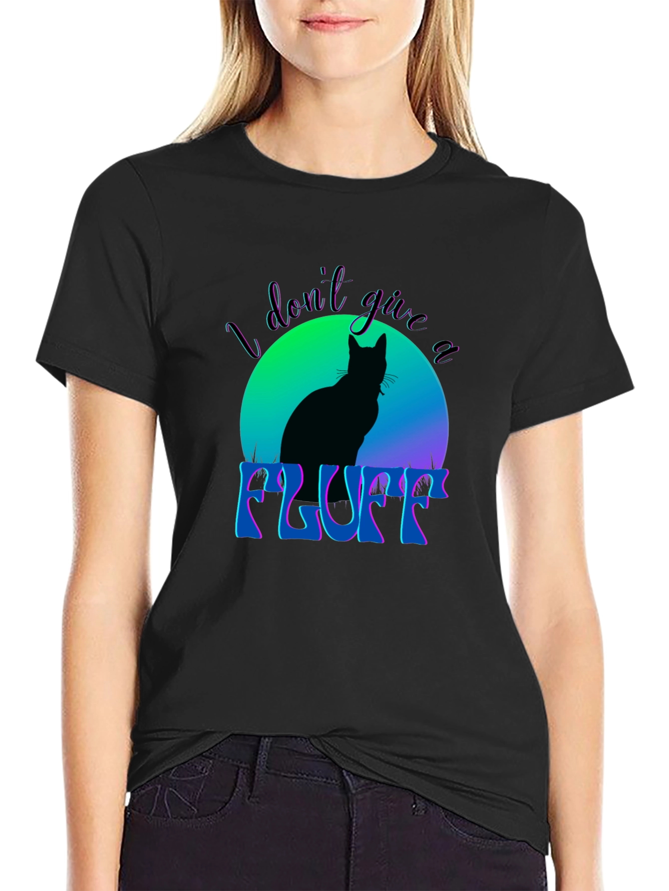 I Dont Give a Fluff Cat Graphic Tee