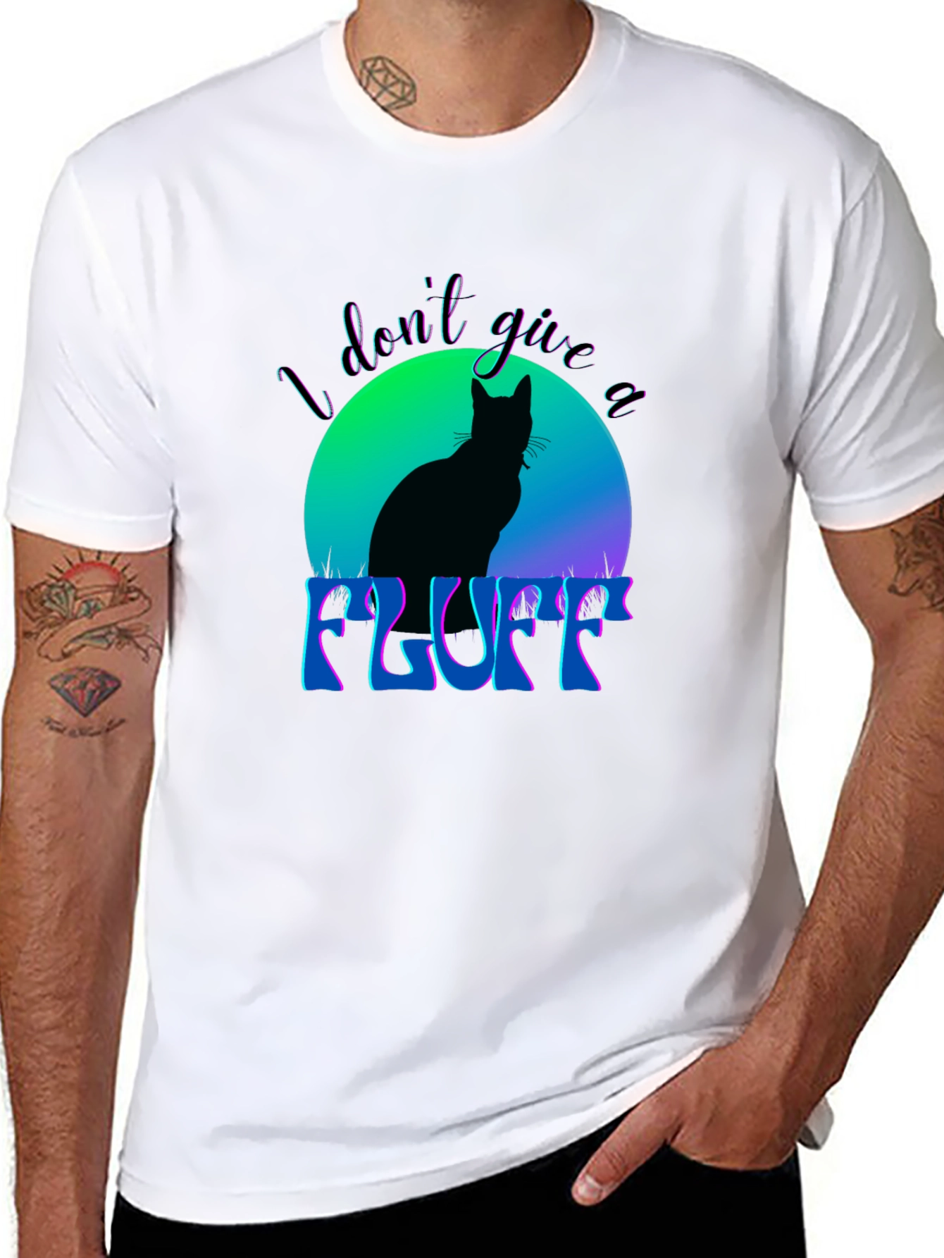 I Dont Give a Fluff Cat Graphic Tee
