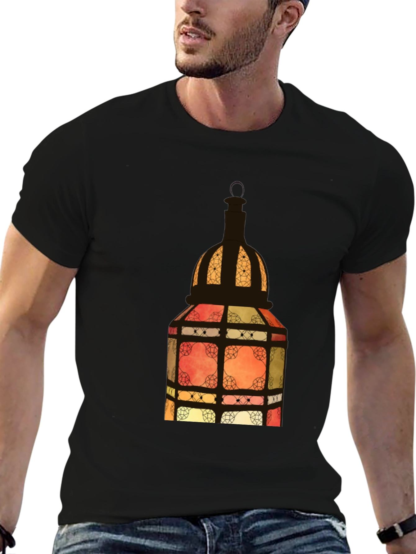 Lantern Graphic Black Tee