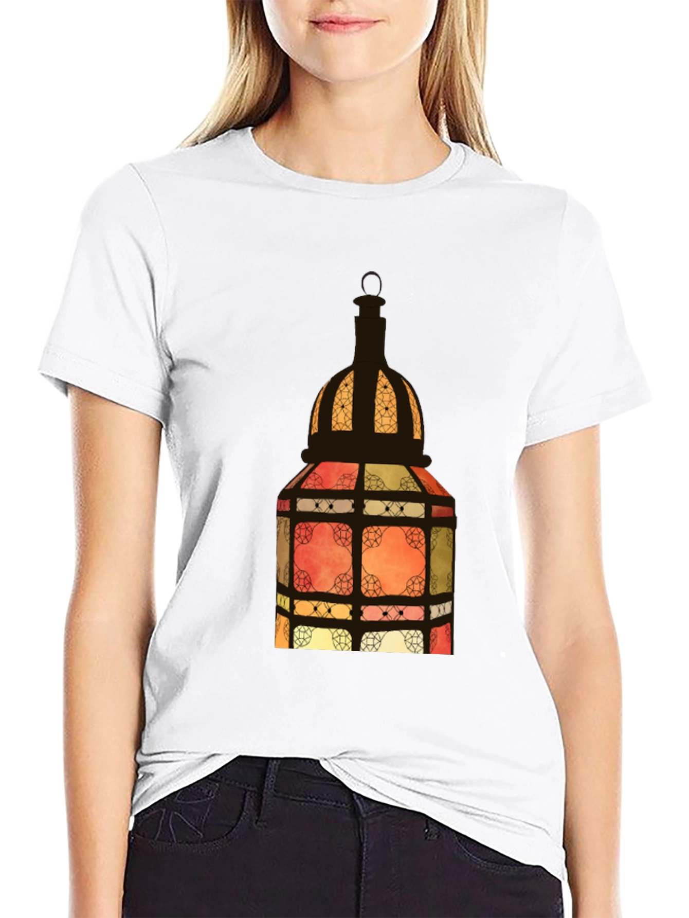 Lantern Graphic Black Tee