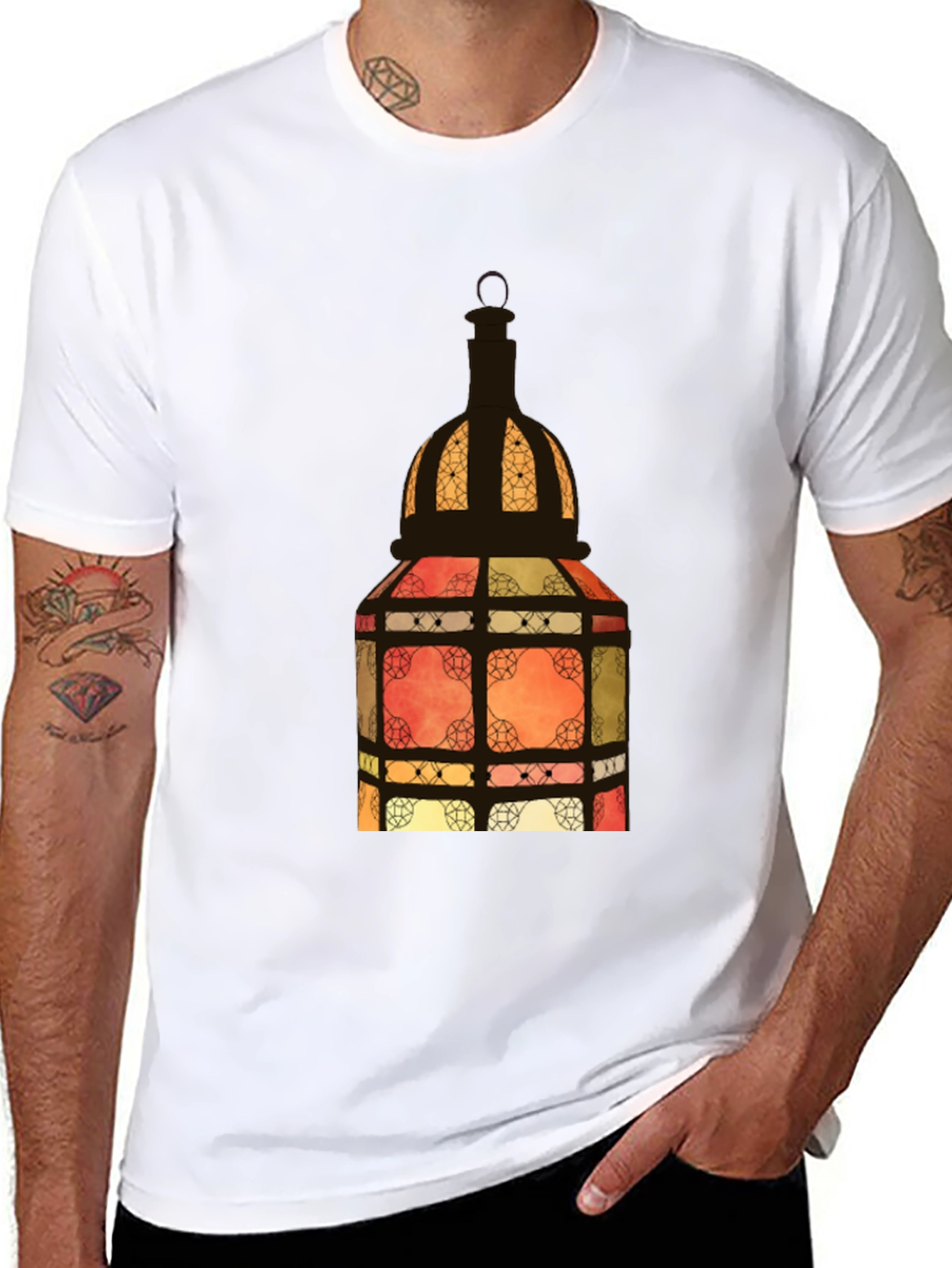 Lantern Graphic Black Tee