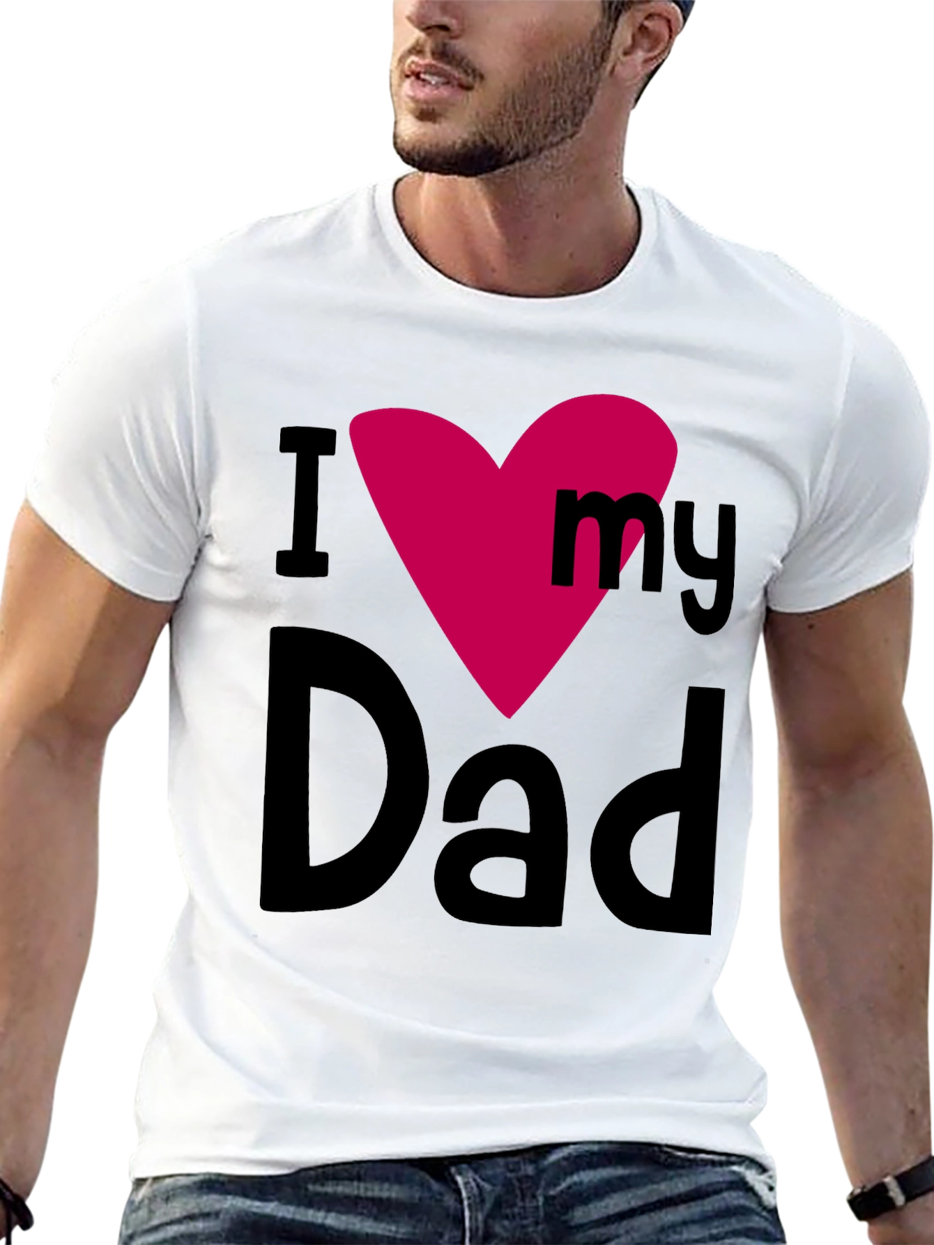 I Heart My Dad Mens Black T-Shirt