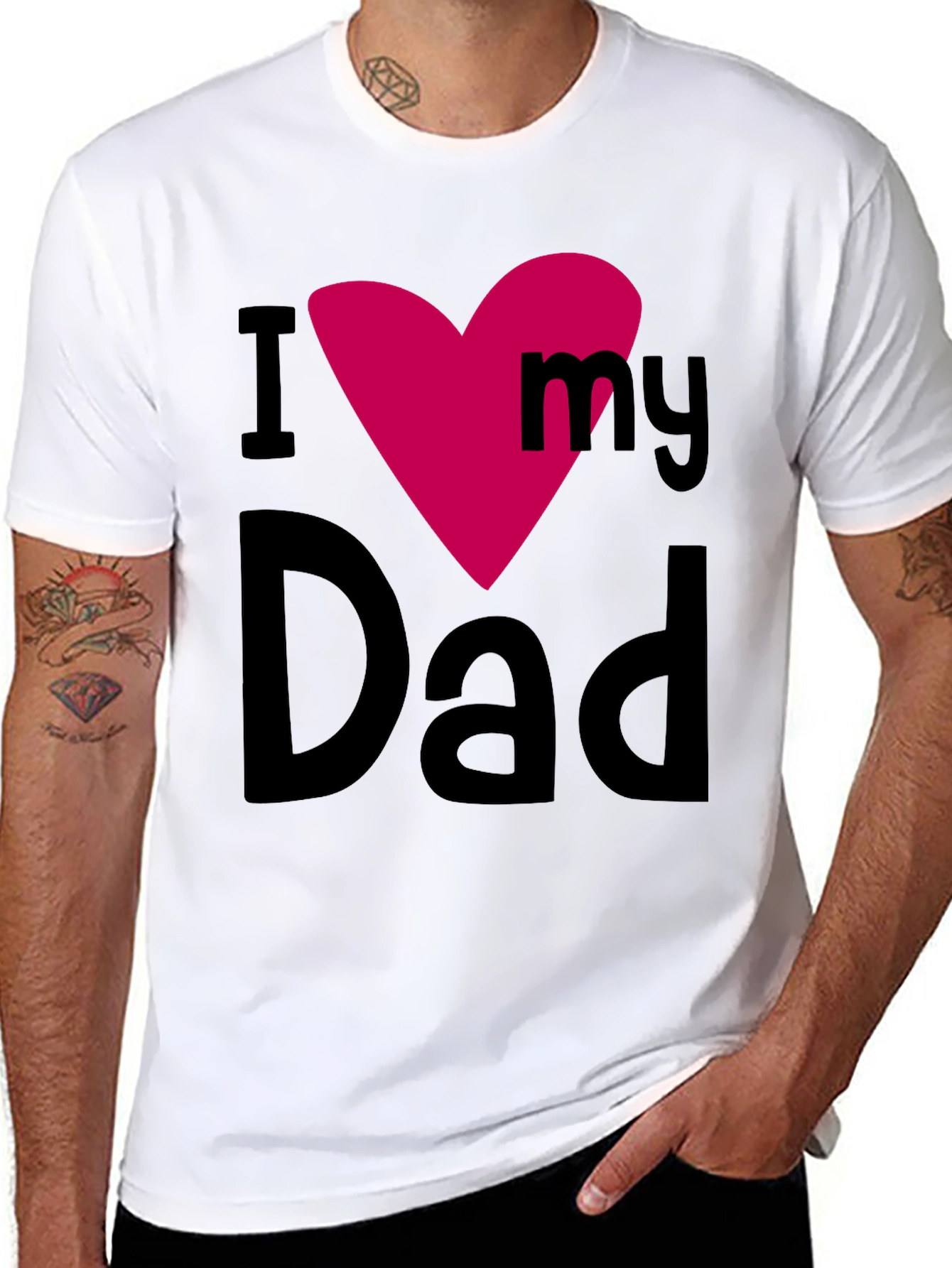 I Heart My Dad Mens Black T-Shirt