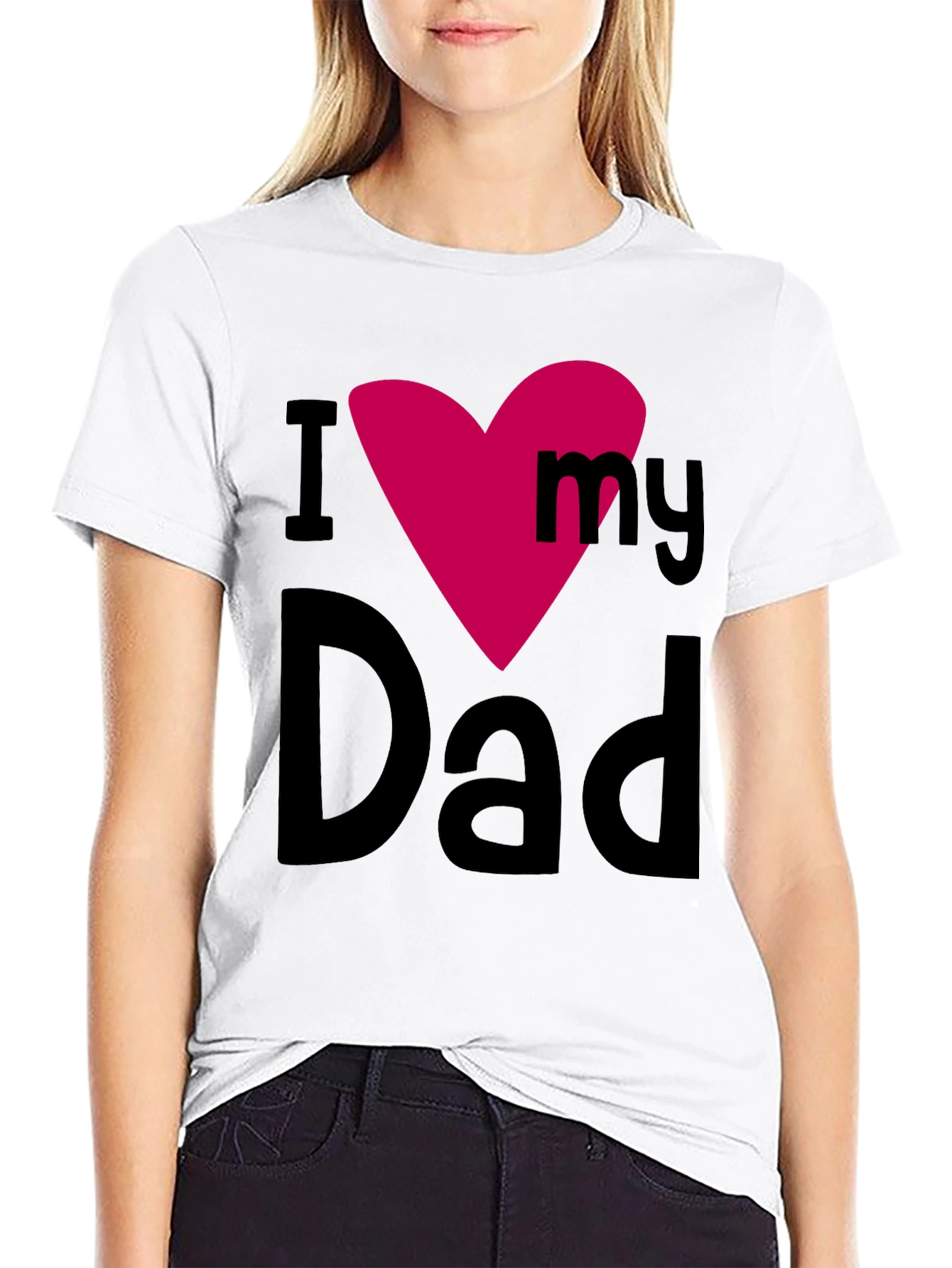 I Heart My Dad Mens Black T-Shirt