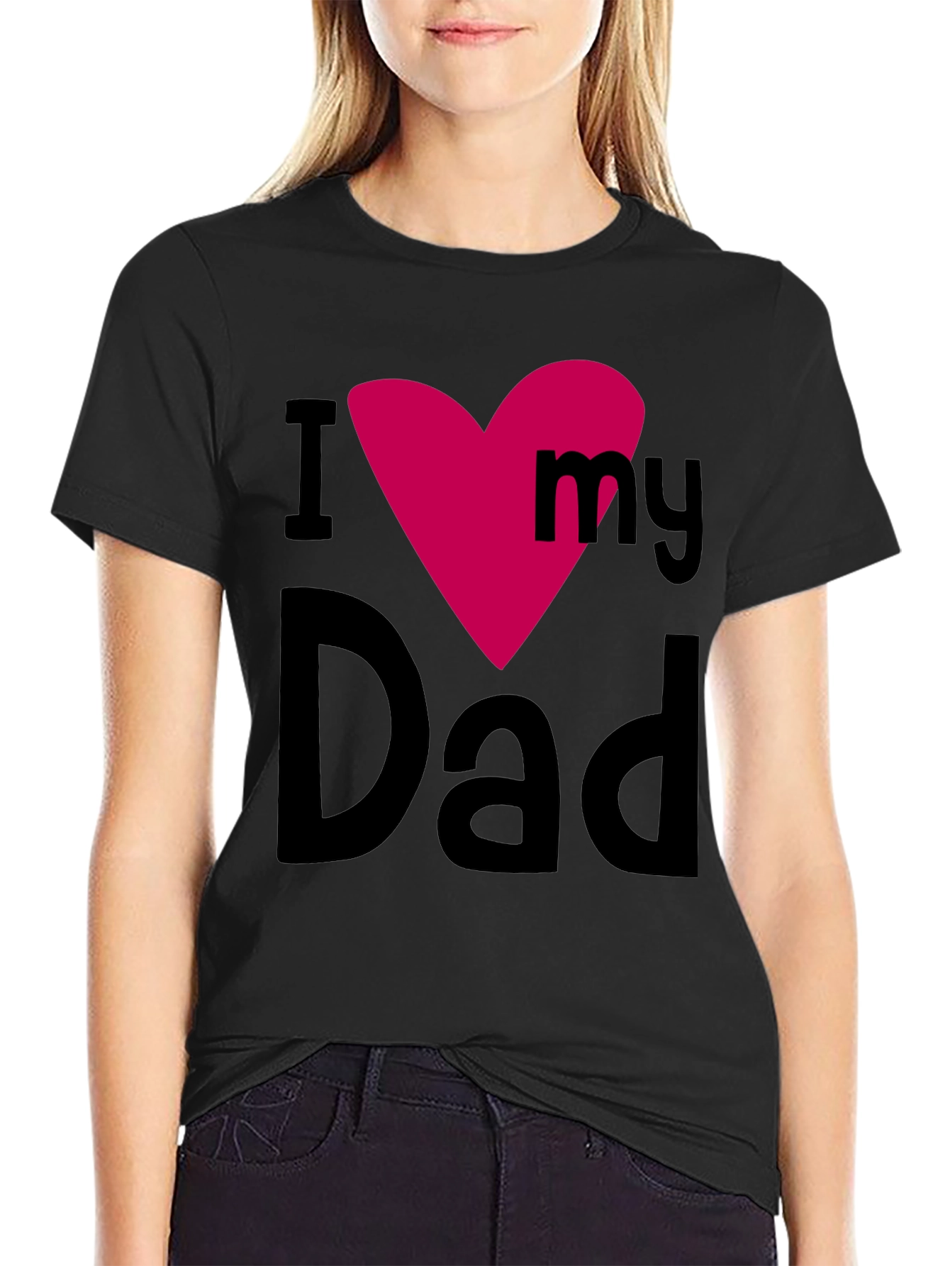 I Heart My Dad Mens Black T-Shirt