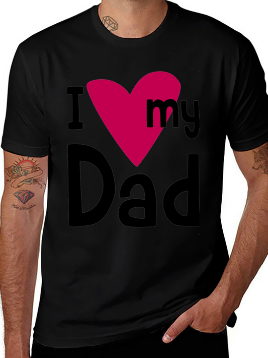 I Heart My Dad Mens Black T-Shirt