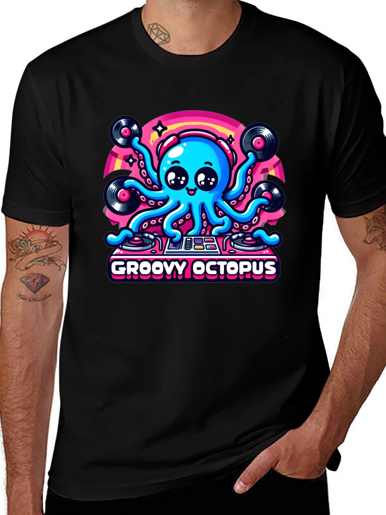 Groovy Octopus DJ Graphic T-Shirt