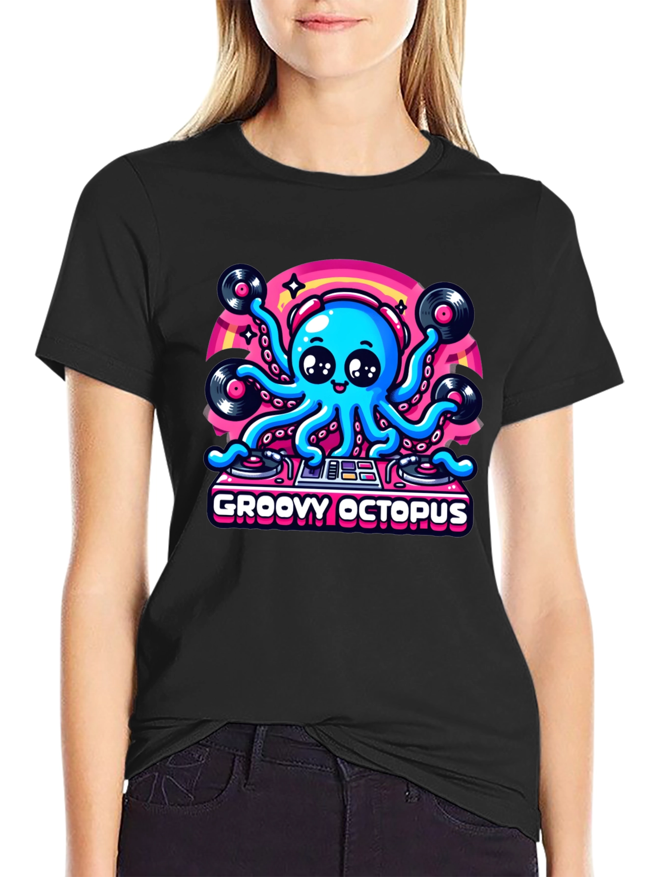 Groovy Octopus DJ Graphic T-Shirt
