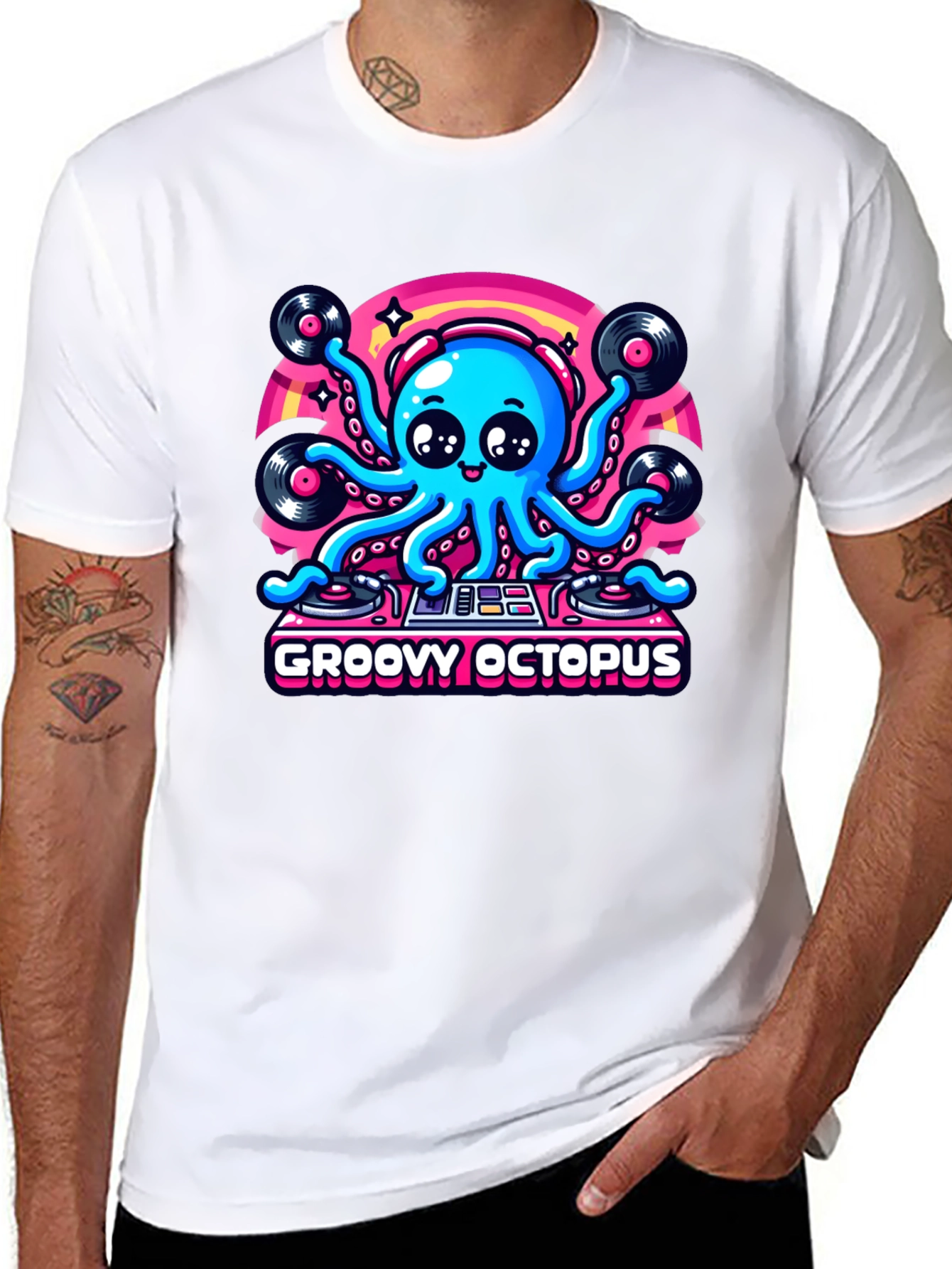Groovy Octopus DJ Graphic T-Shirt