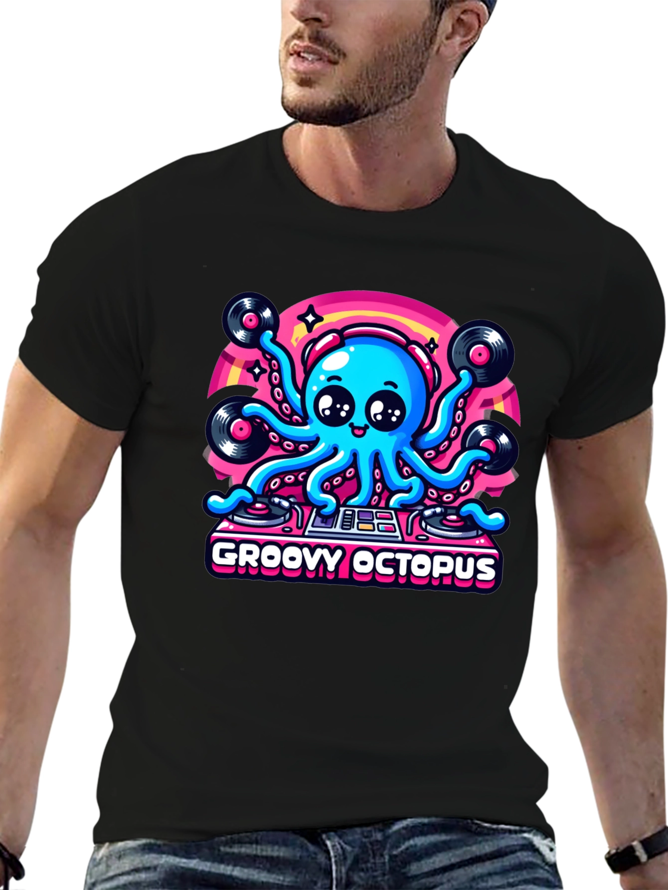 Groovy Octopus DJ Graphic T-Shirt