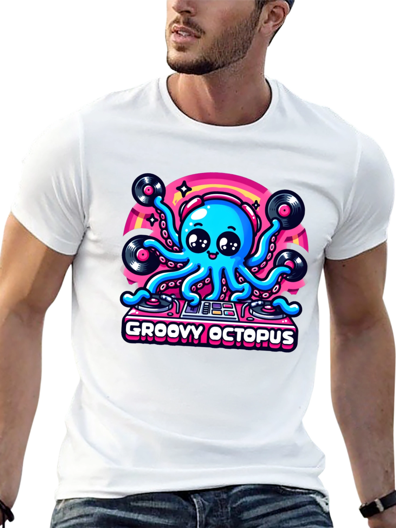Groovy Octopus DJ Graphic T-Shirt