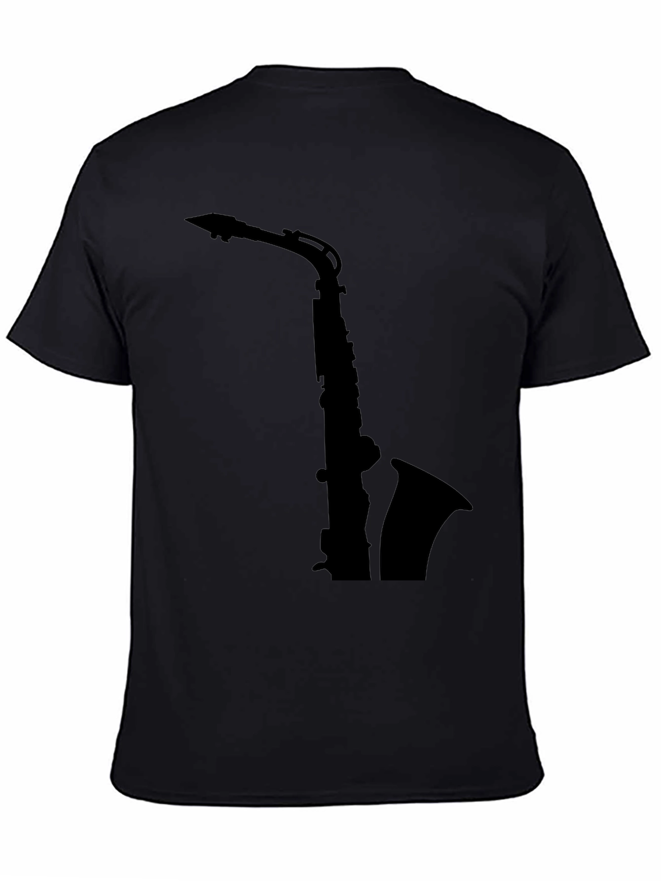 Saxophone Silhouette Black T-Shirt