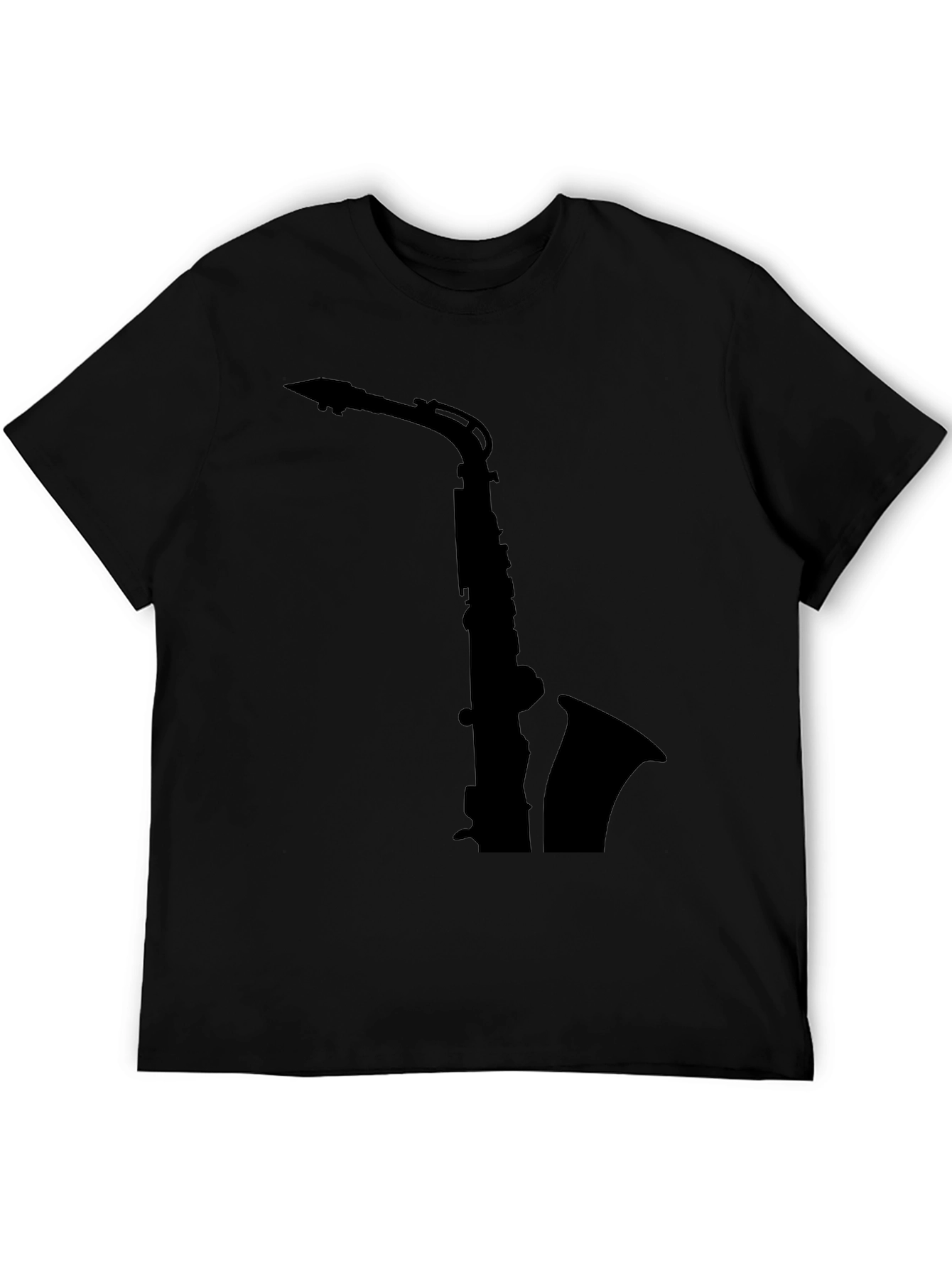 Saxophone Silhouette Black T-Shirt