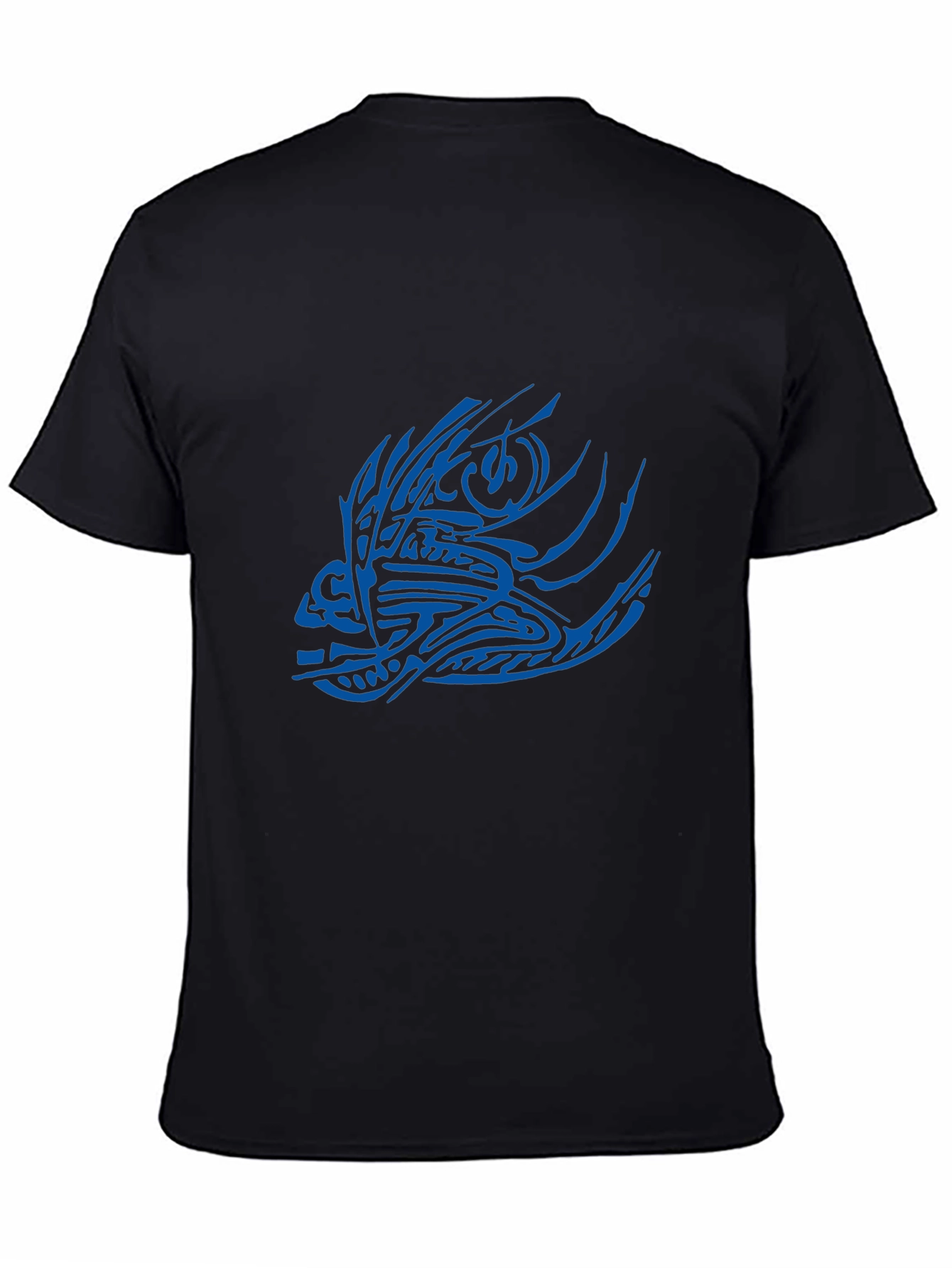 Tribal Fish Graphic Black T-Shirt