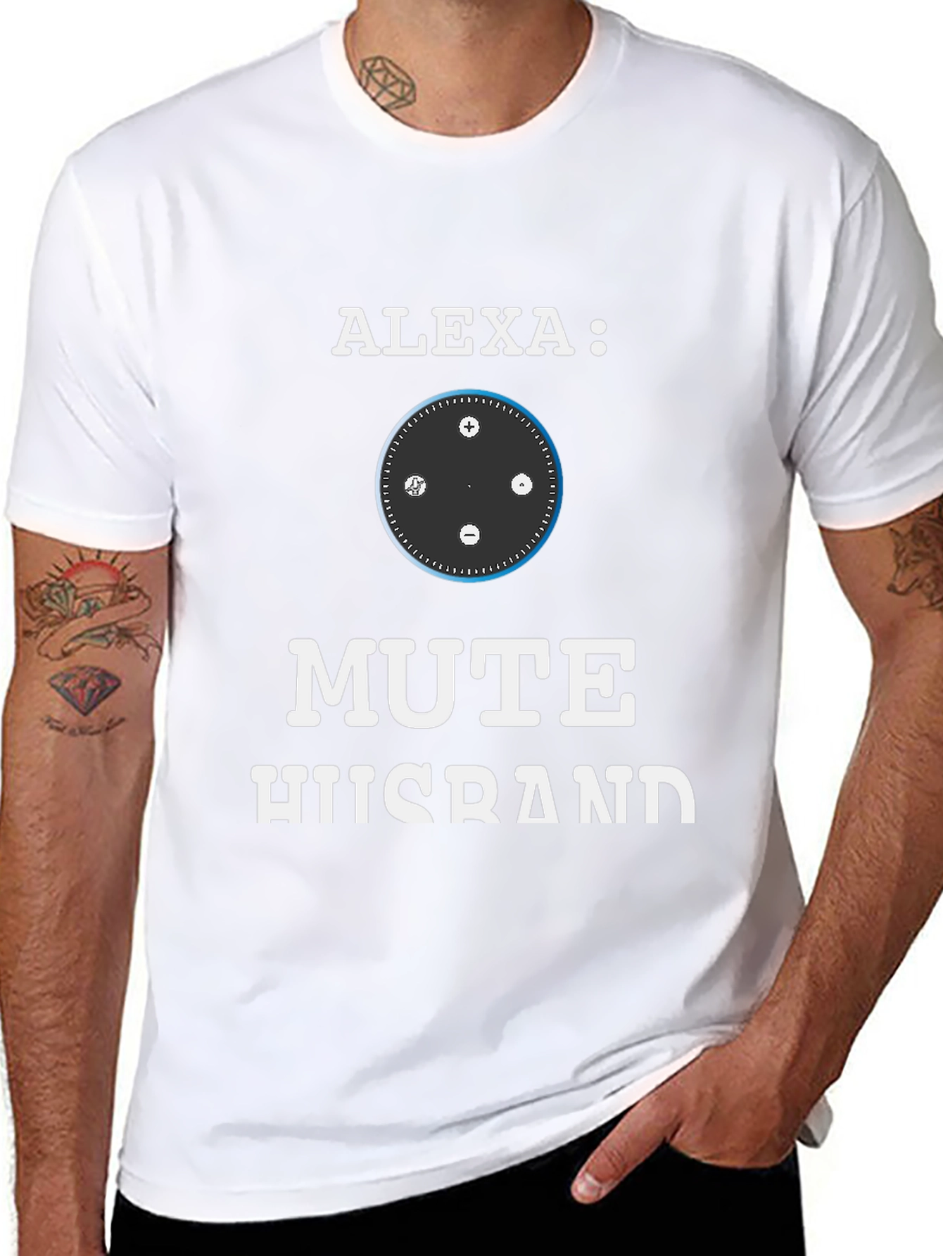 Alexa Mute Husband Funny Graphic T-Shirt