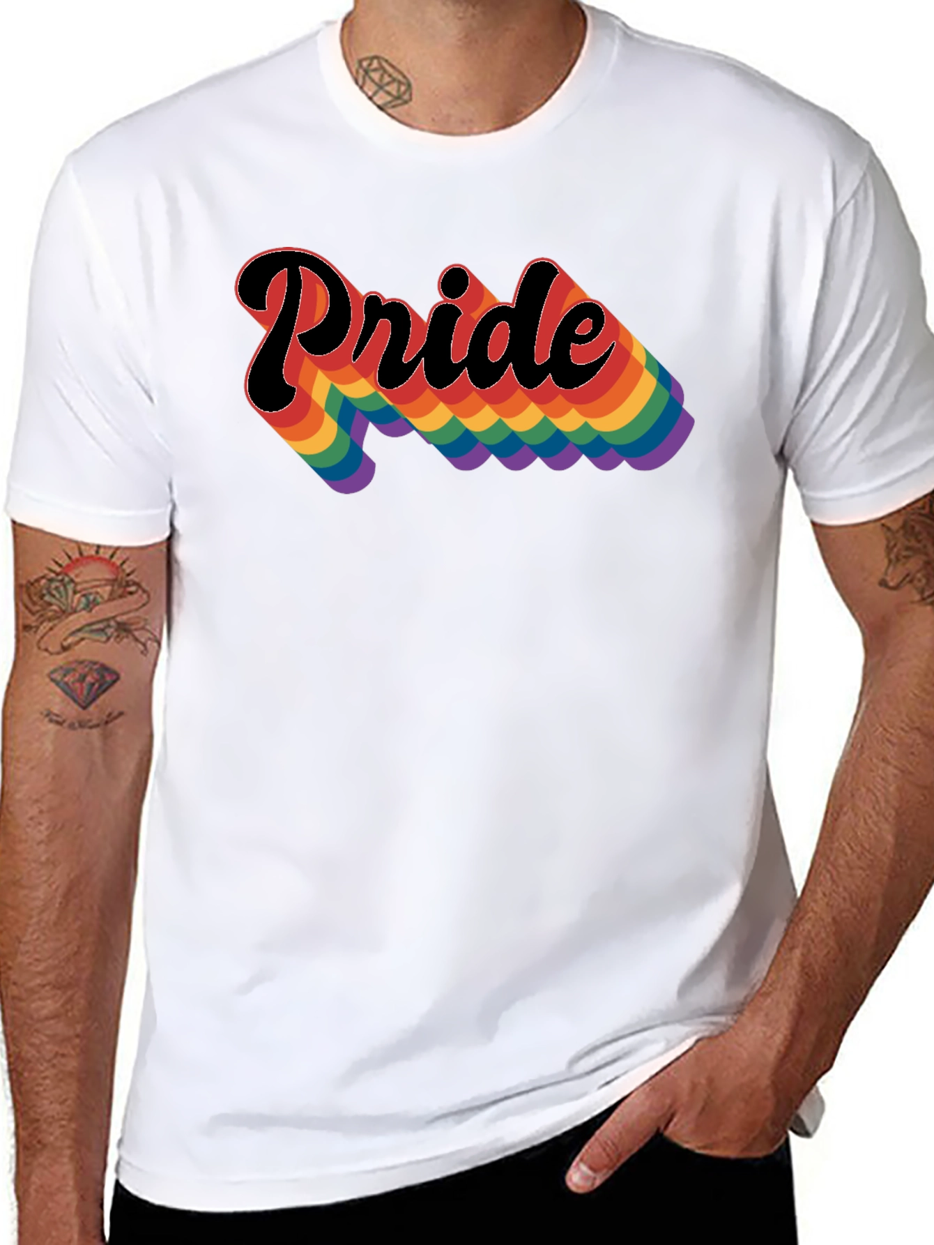 Pride Rainbow T-Shirt - Black LGBTQ Tee