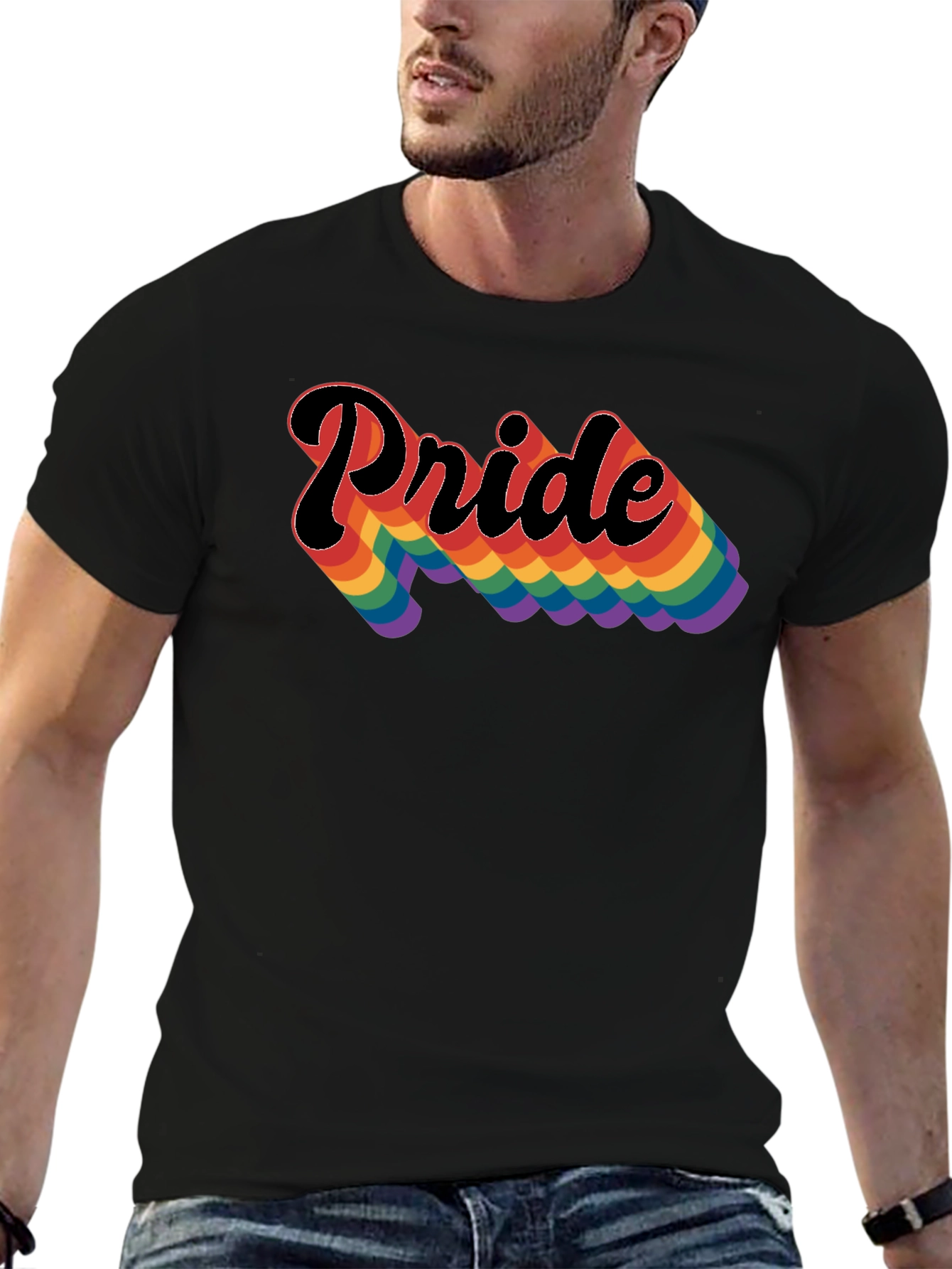 Pride Rainbow T-Shirt - Black LGBTQ Tee