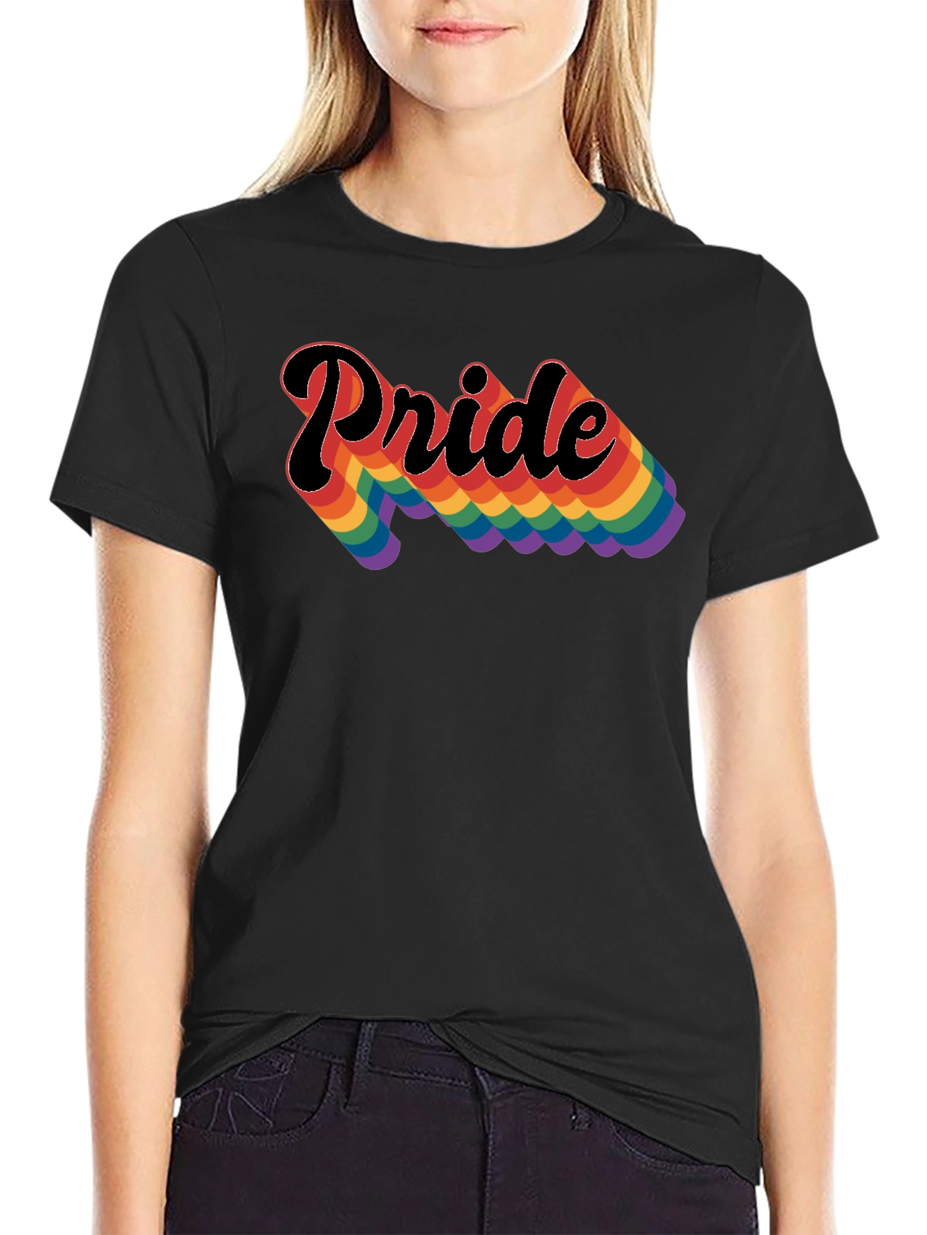 Pride Rainbow T-Shirt - Black LGBTQ Tee
