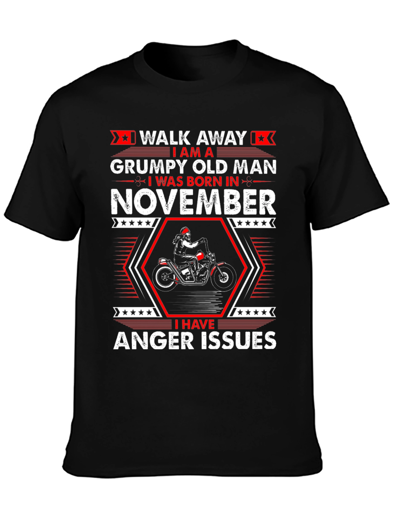 Grumpy Old Man November T-Shirt - Biker Design