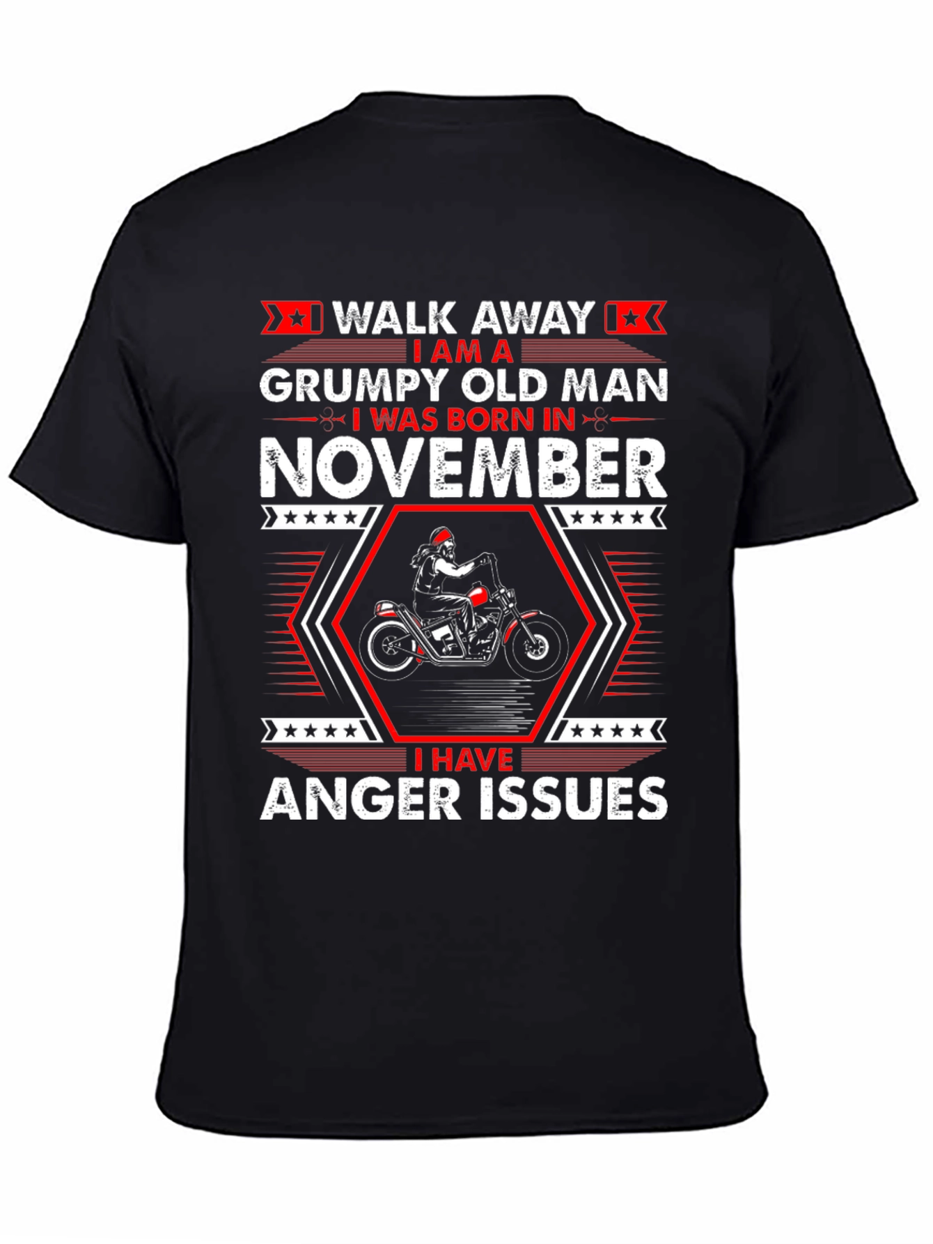 Grumpy Old Man November T-Shirt - Biker Design
