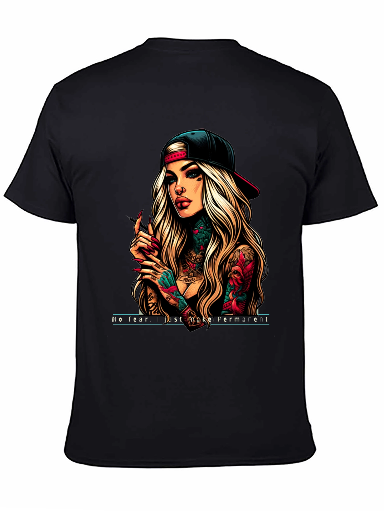 Tattooed Woman Graphic Tee - Edgy Streetwear