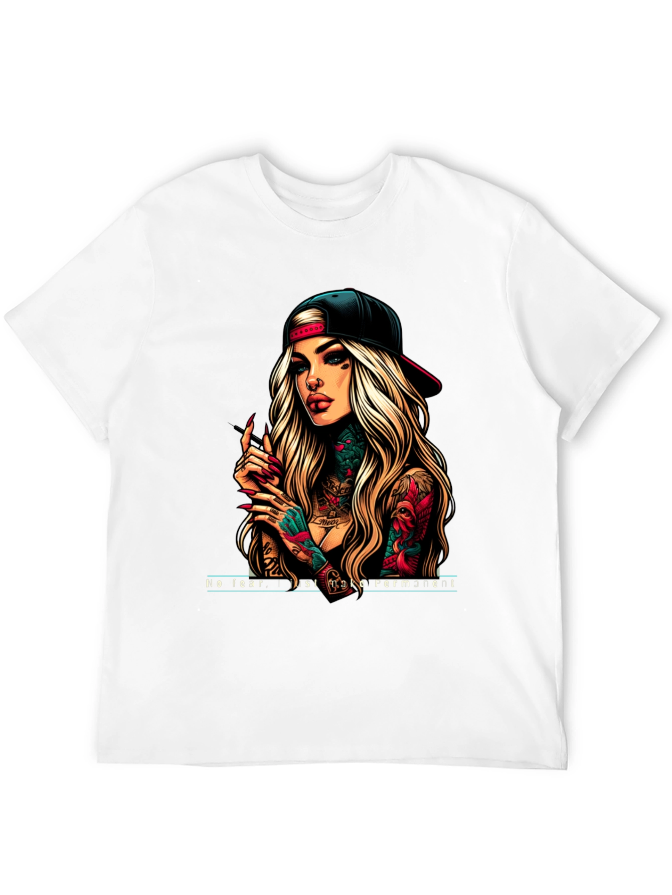 Tattooed Woman Graphic Tee - Edgy Streetwear