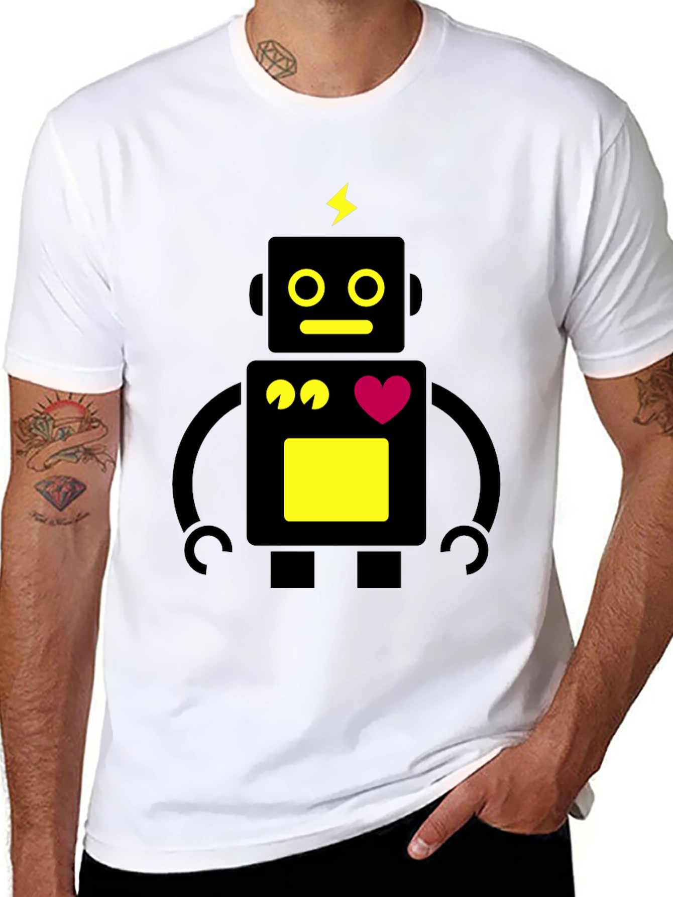 Robot Heart T-Shirt - Modern Graphic Tee