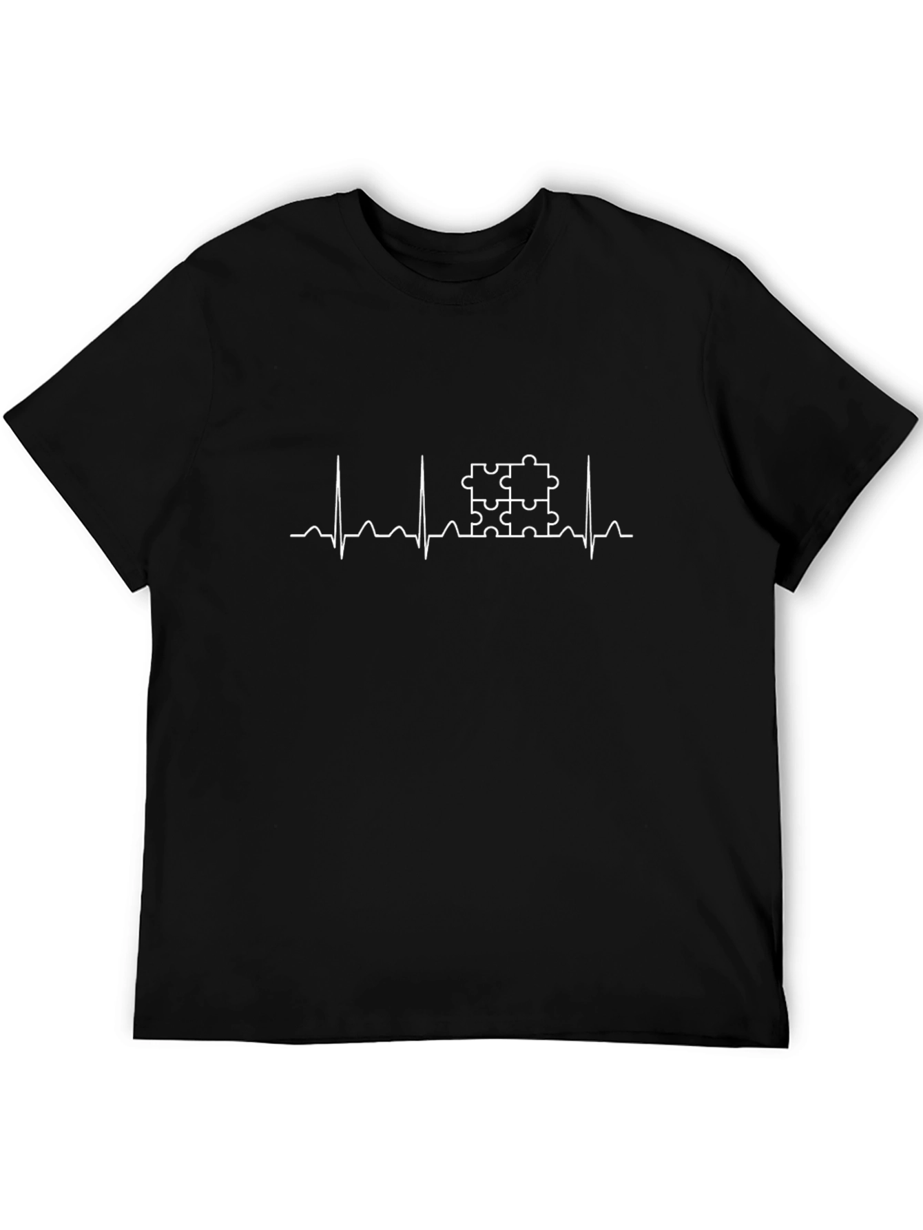 Autism Awareness Heartbeat Puzzle Piece T-Shirt