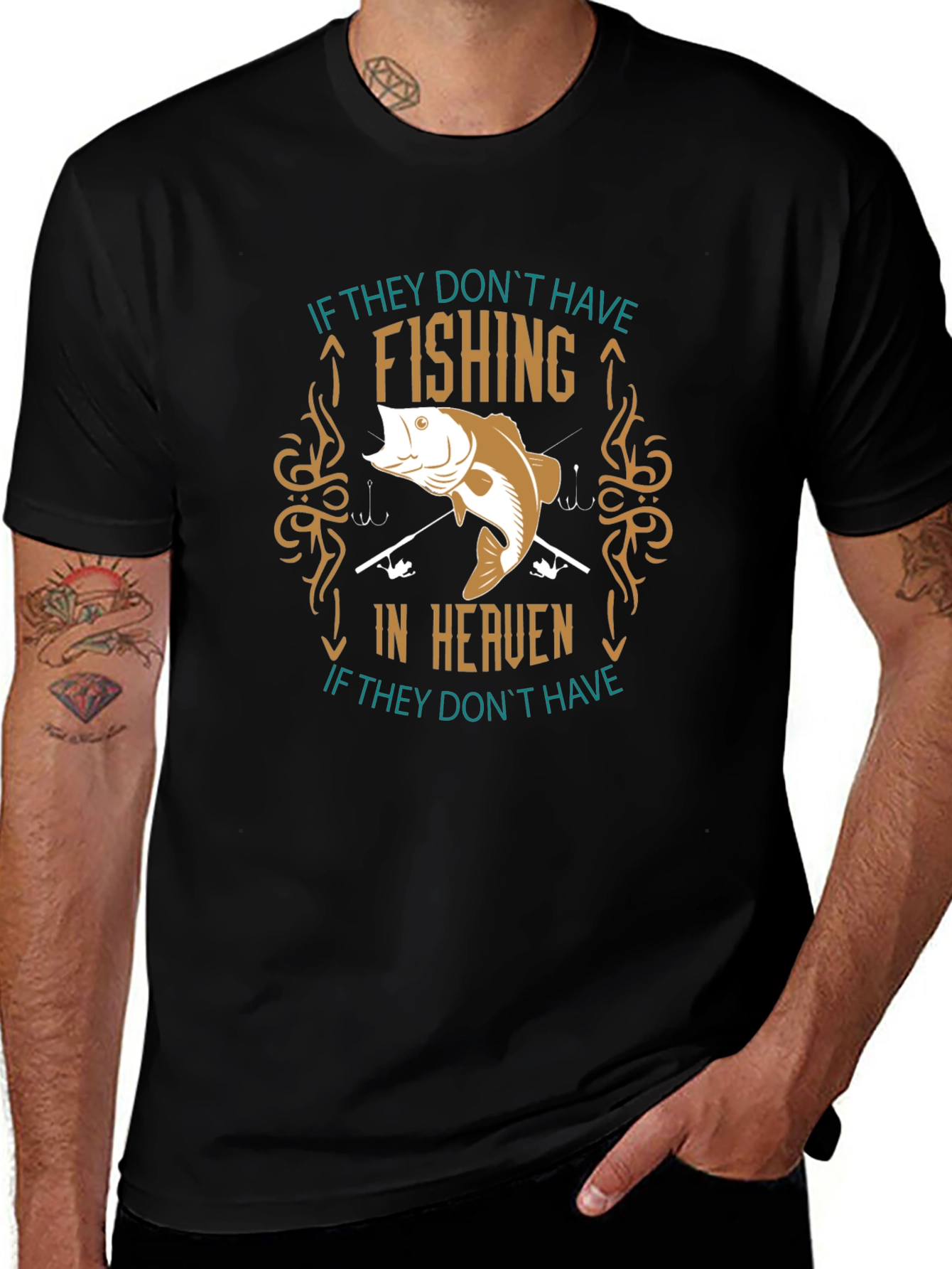 Fishing In Heaven Graphic T-Shirt