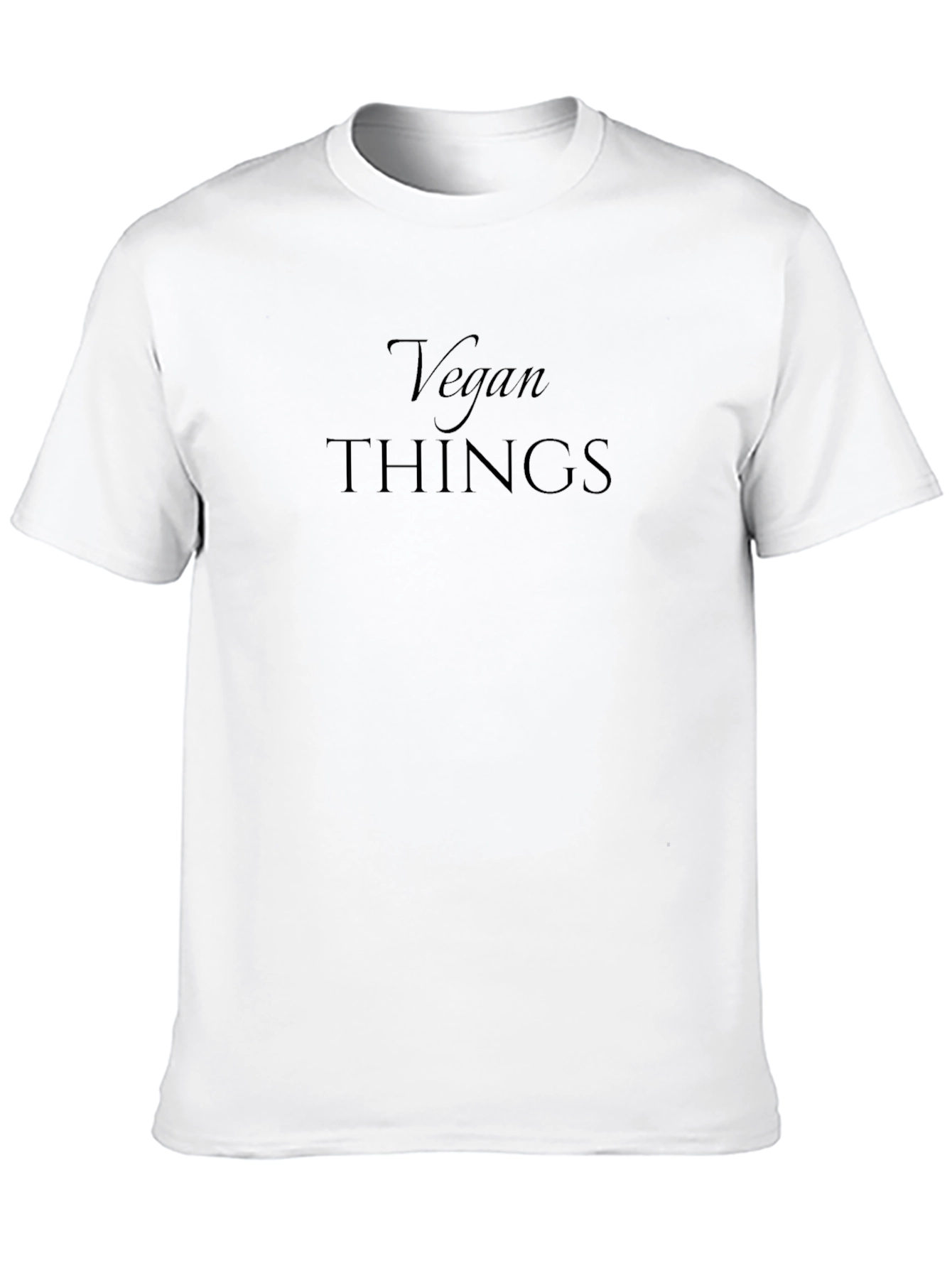 Vegan Things Black Graphic T-Shirt Casual Tee