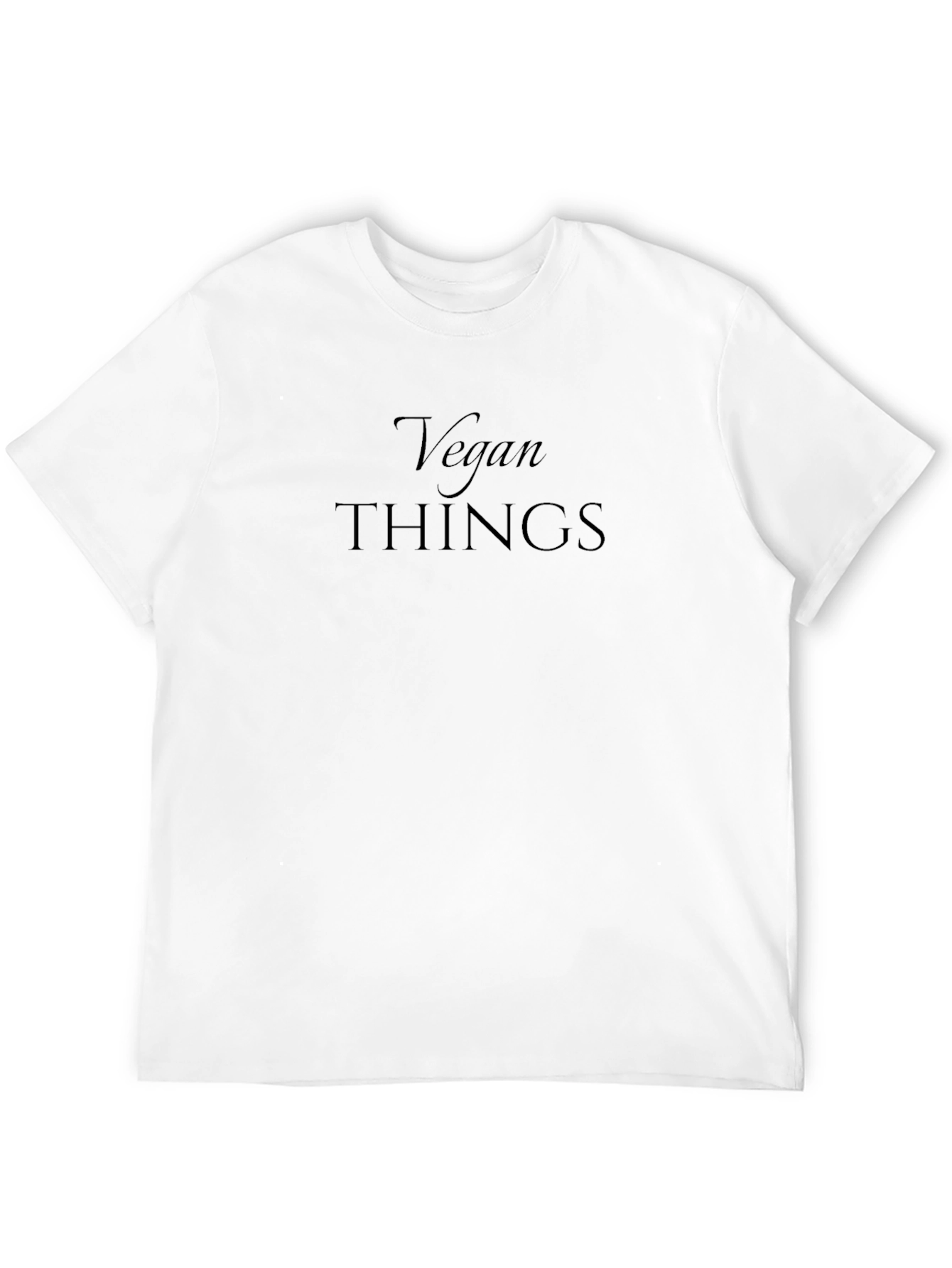 Vegan Things Black Graphic T-Shirt Casual Tee