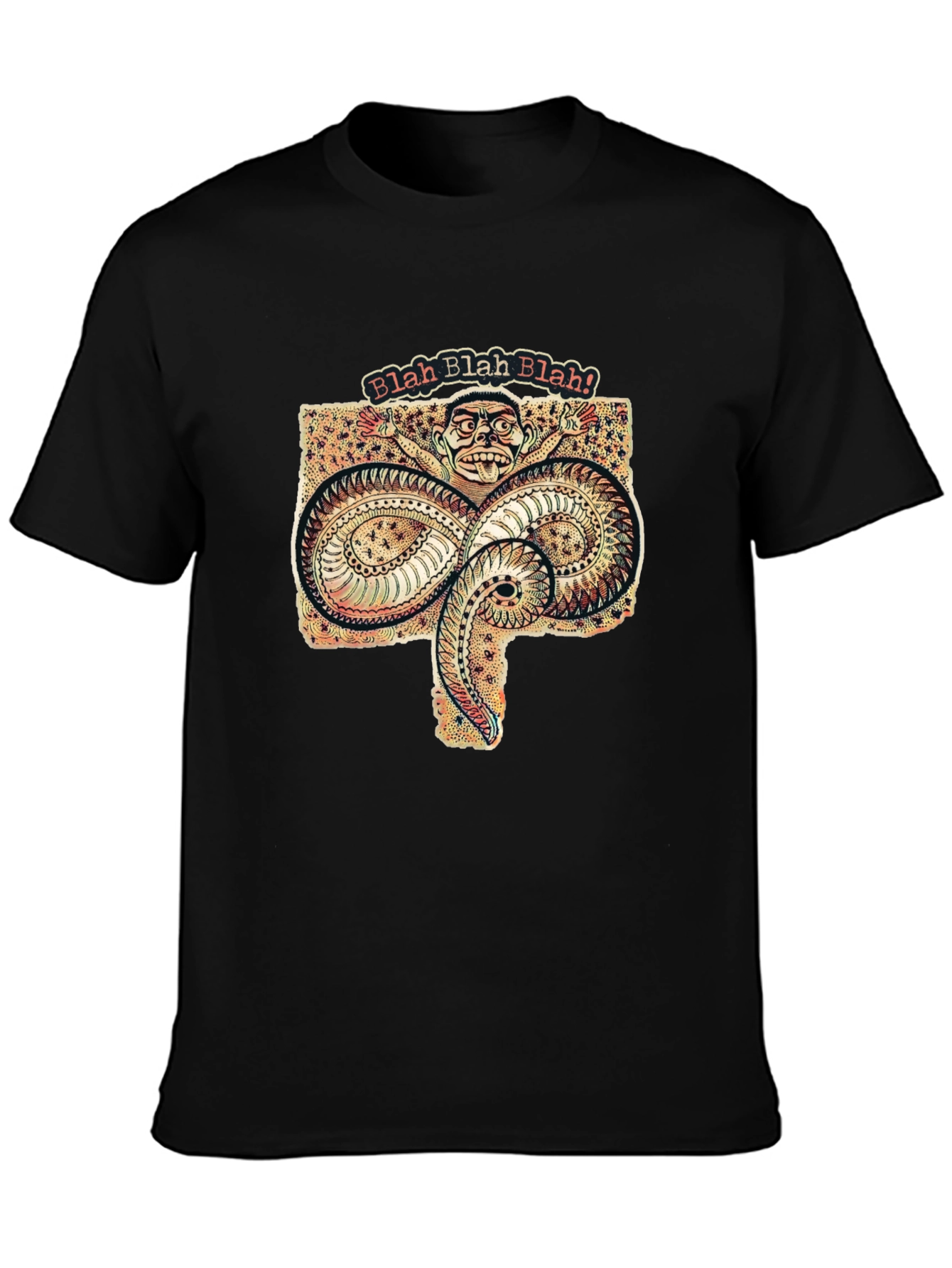 Blah Blah Graphic Tee - Unique Serpent Design