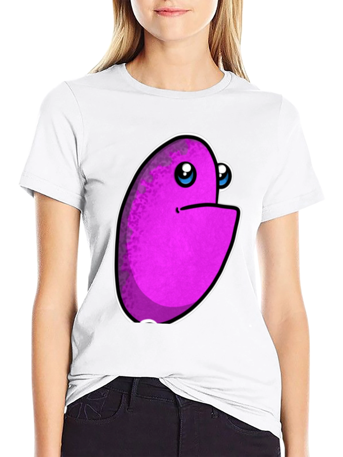 Purple Monster Graphic Print Mens Black T-Shirt