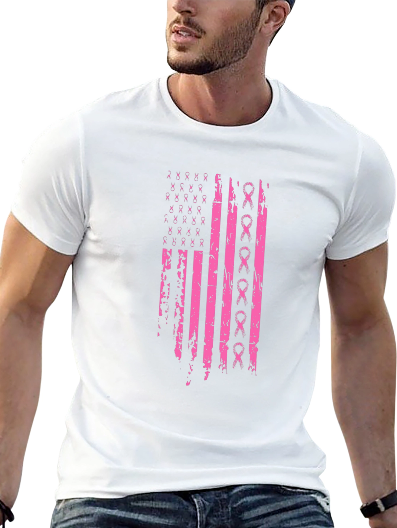 Breast Cancer Awareness Flag Tee