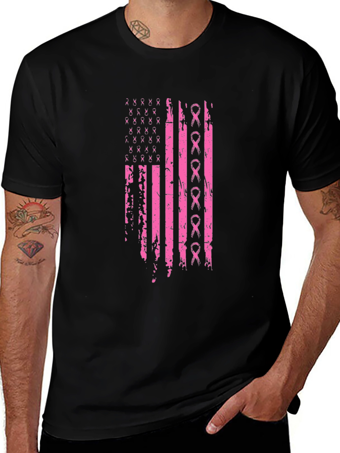 Breast Cancer Awareness Flag Tee