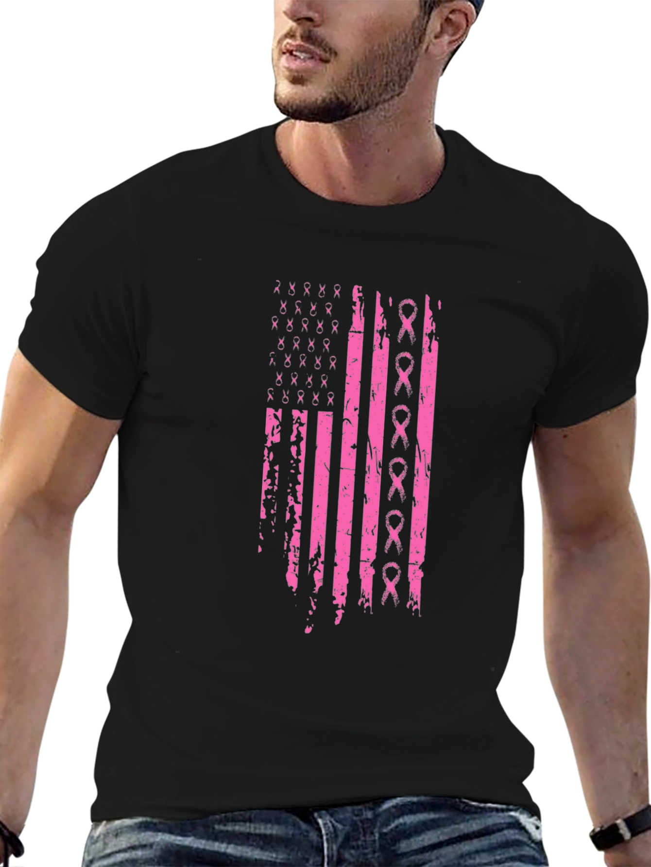Breast Cancer Awareness Flag Tee