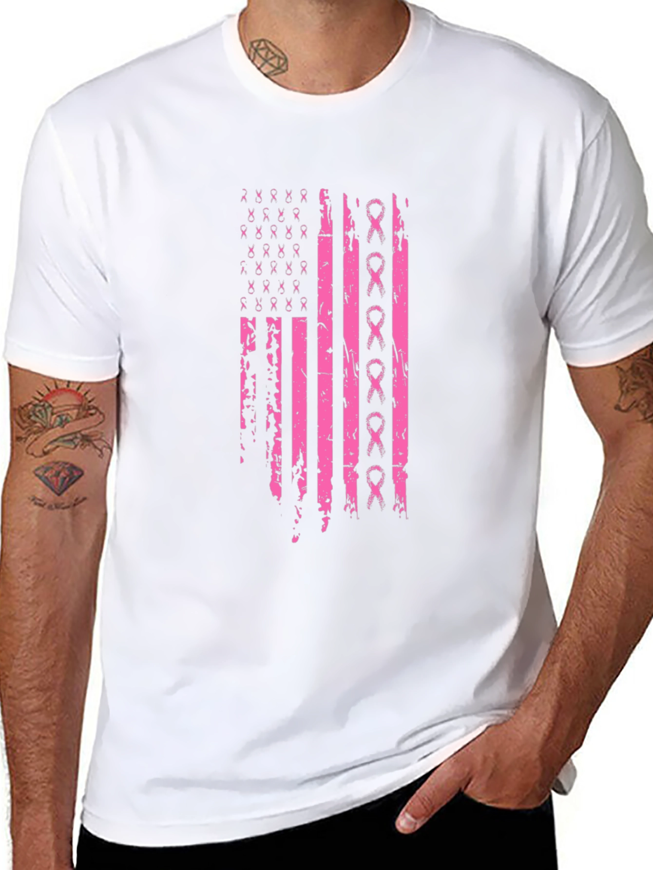 Breast Cancer Awareness Flag Tee