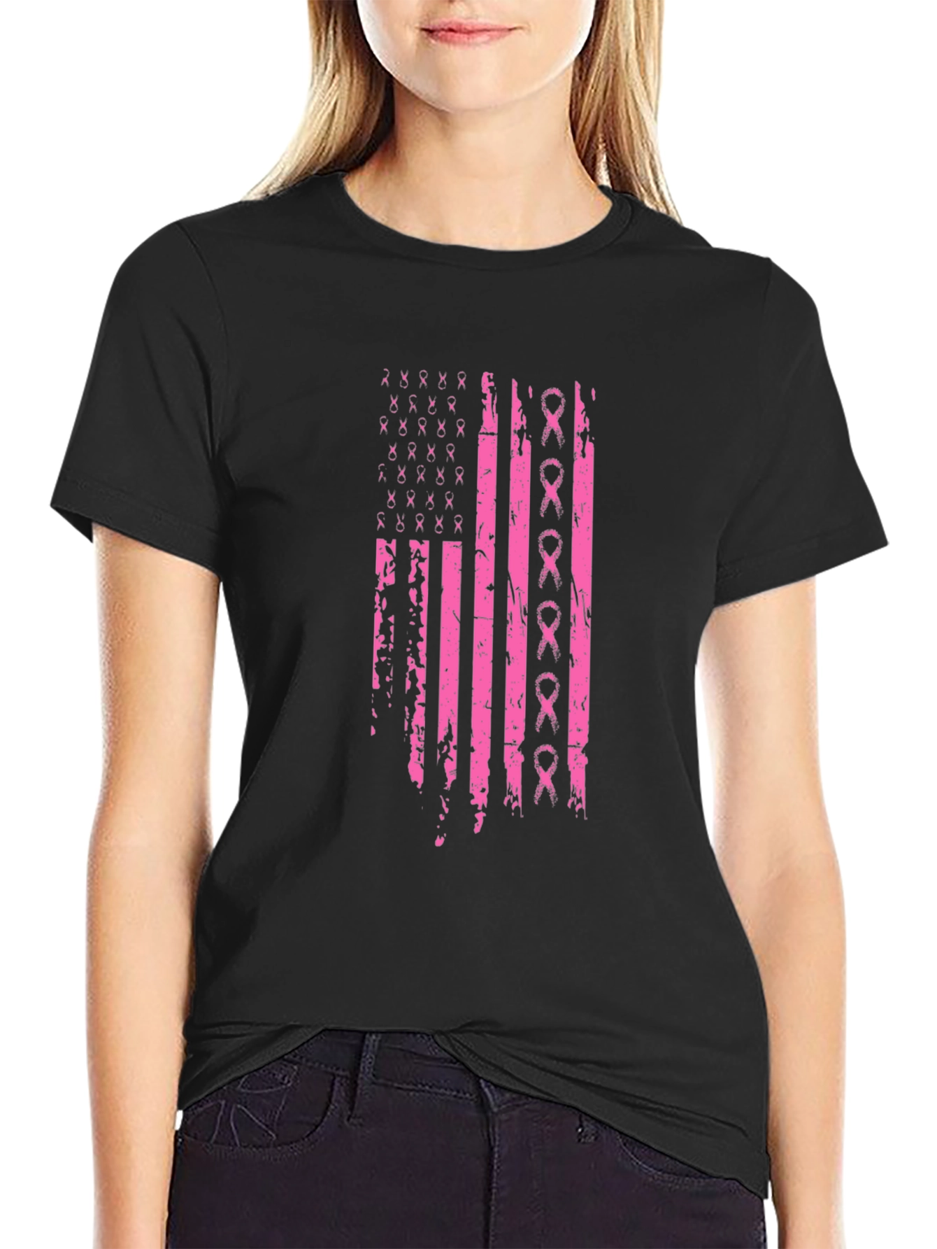 Breast Cancer Awareness Flag Tee