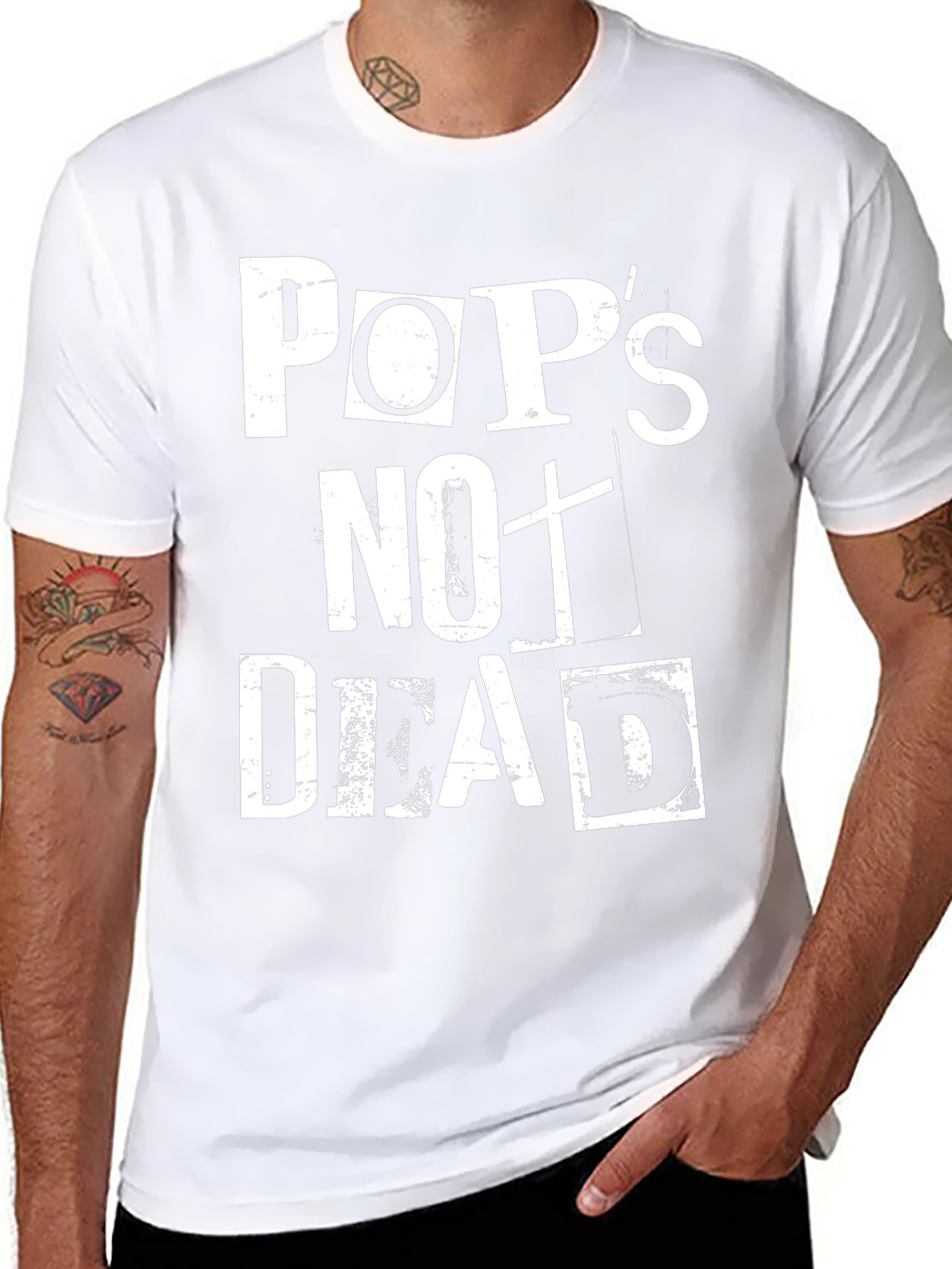 Pops Not Dead Black Graphic Tee