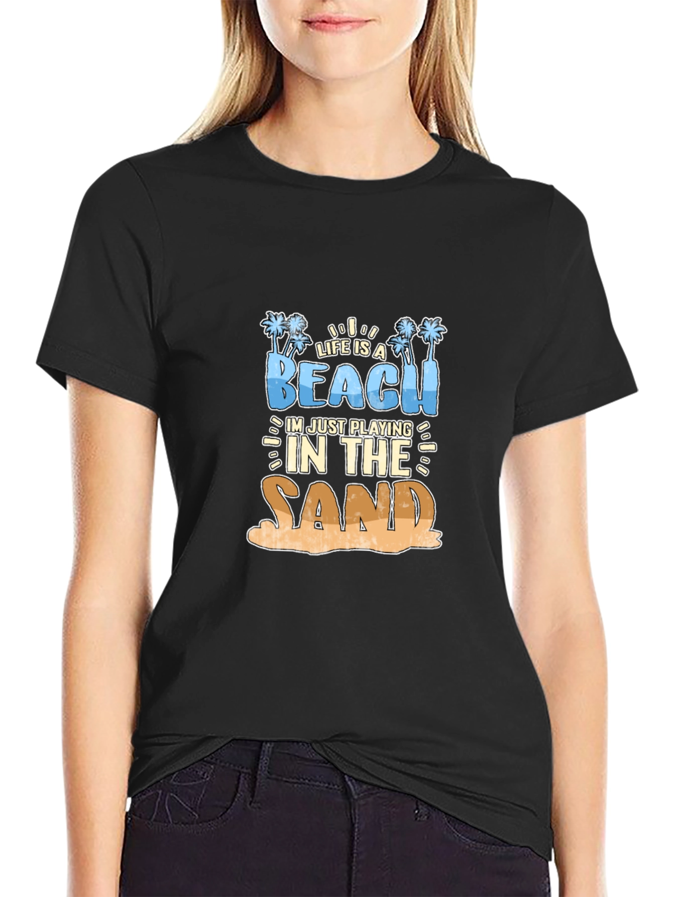 Life is a Beach Mens Black T-Shirt