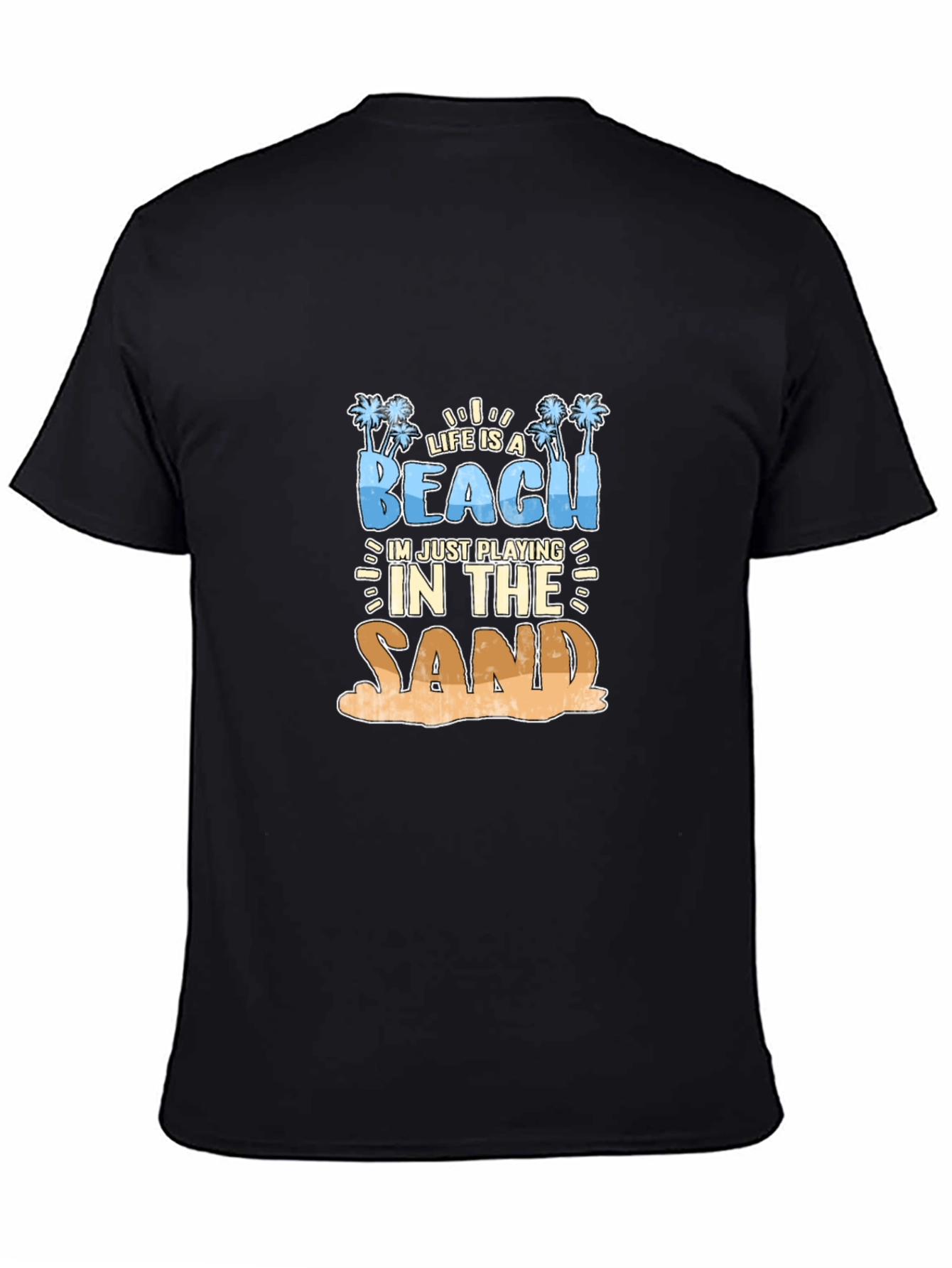 Life is a Beach Mens Black T-Shirt
