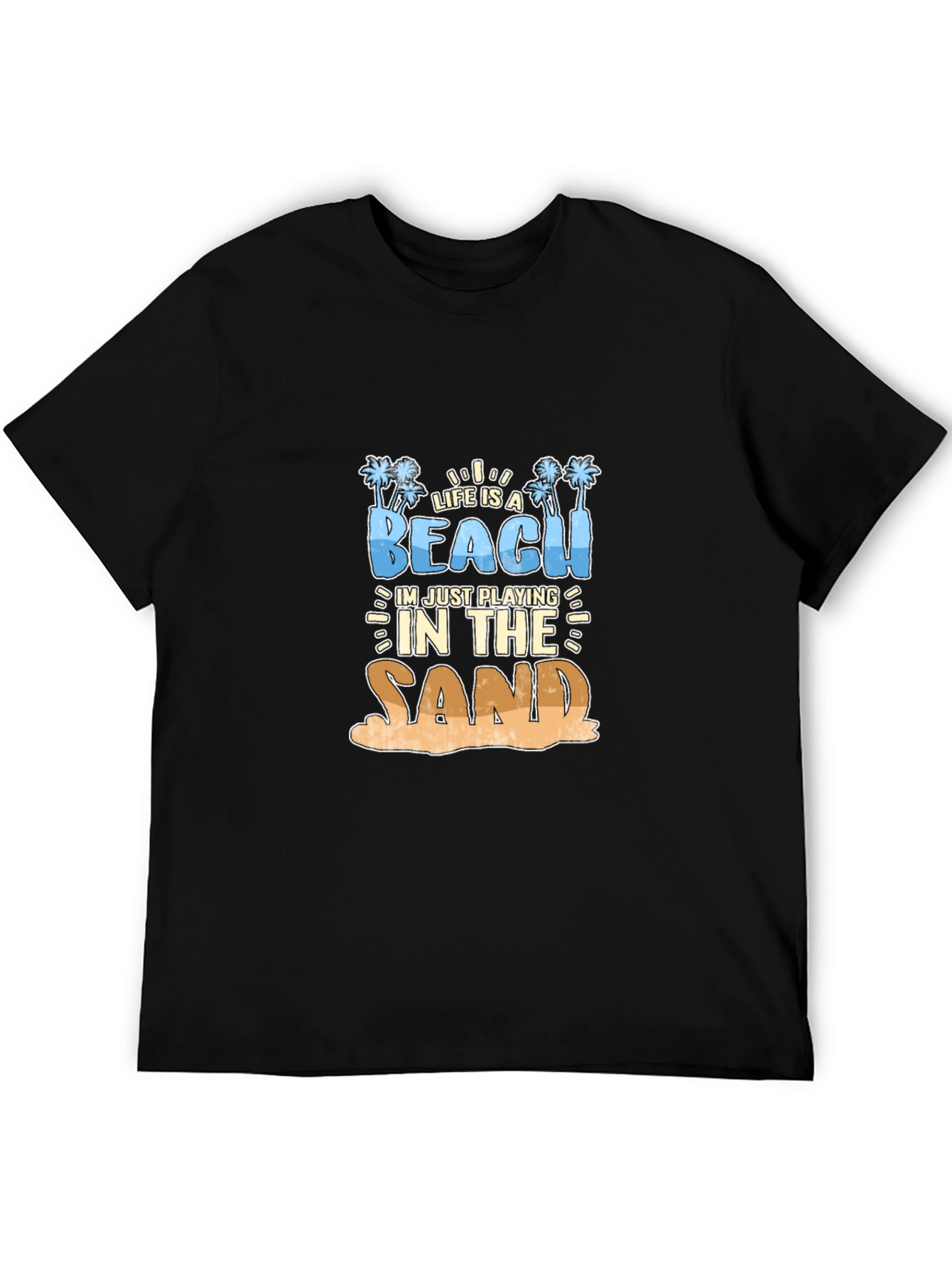 Life is a Beach Mens Black T-Shirt