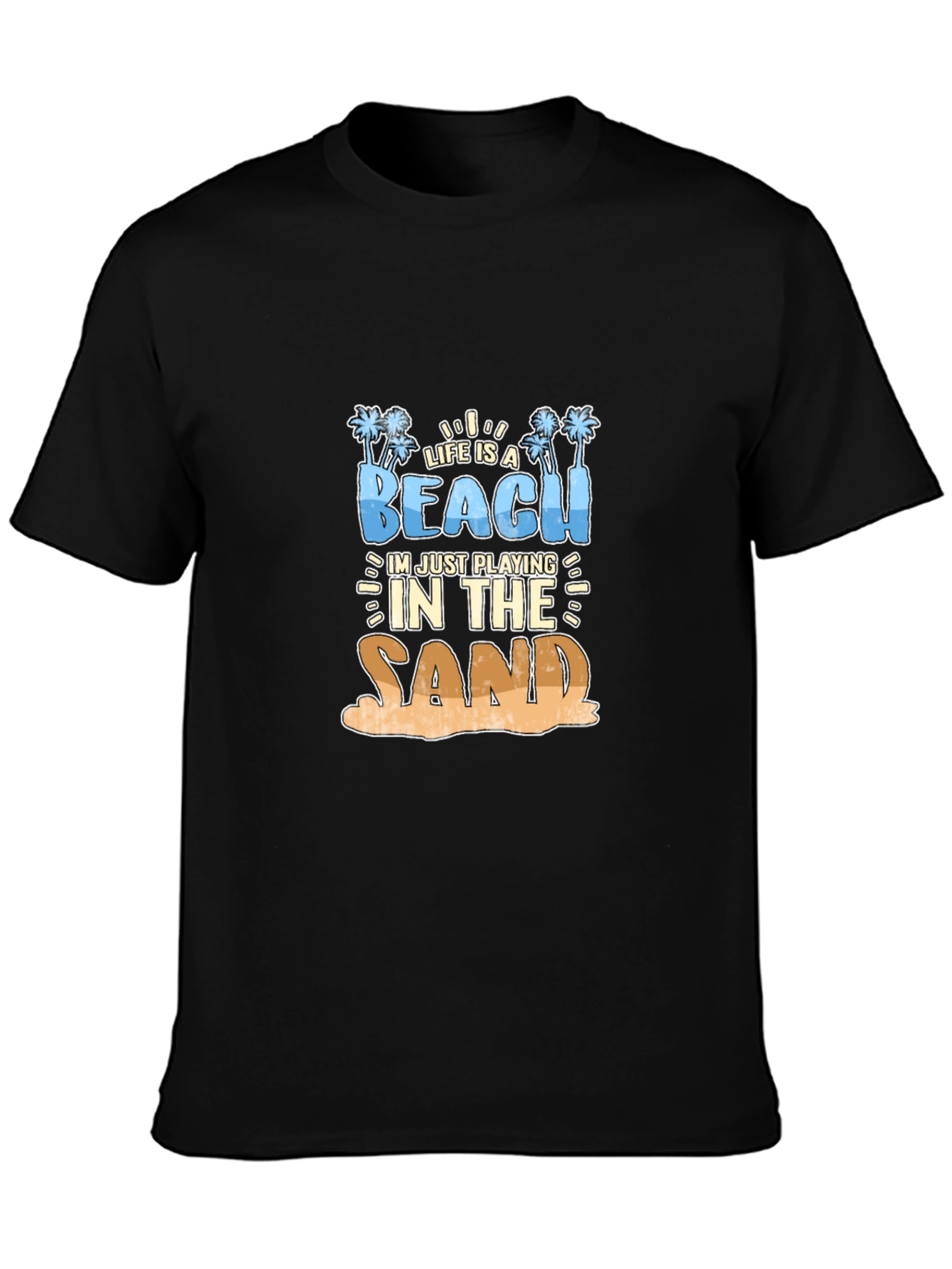 Life is a Beach Mens Black T-Shirt
