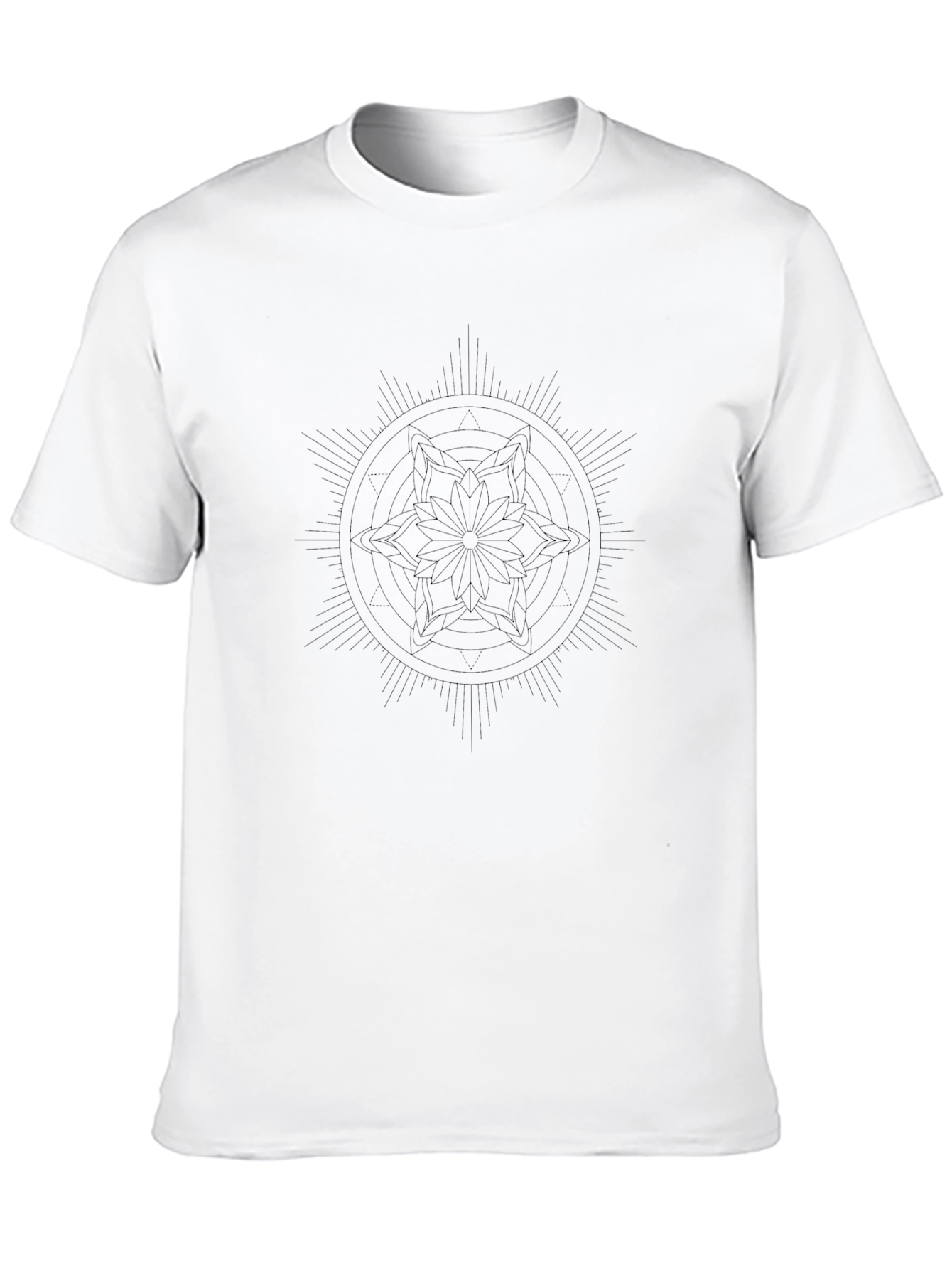 Mens Black Graphic Tee - Mandala Design