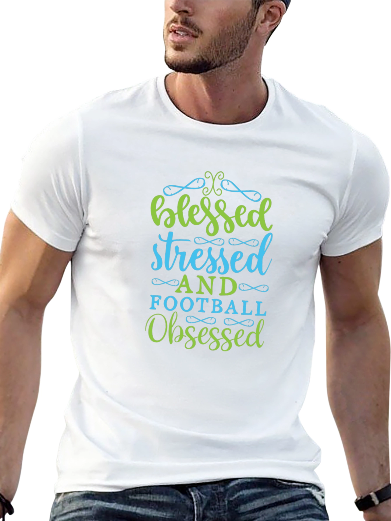 Blessed Stressed Football Obsessed Graphic Tee
