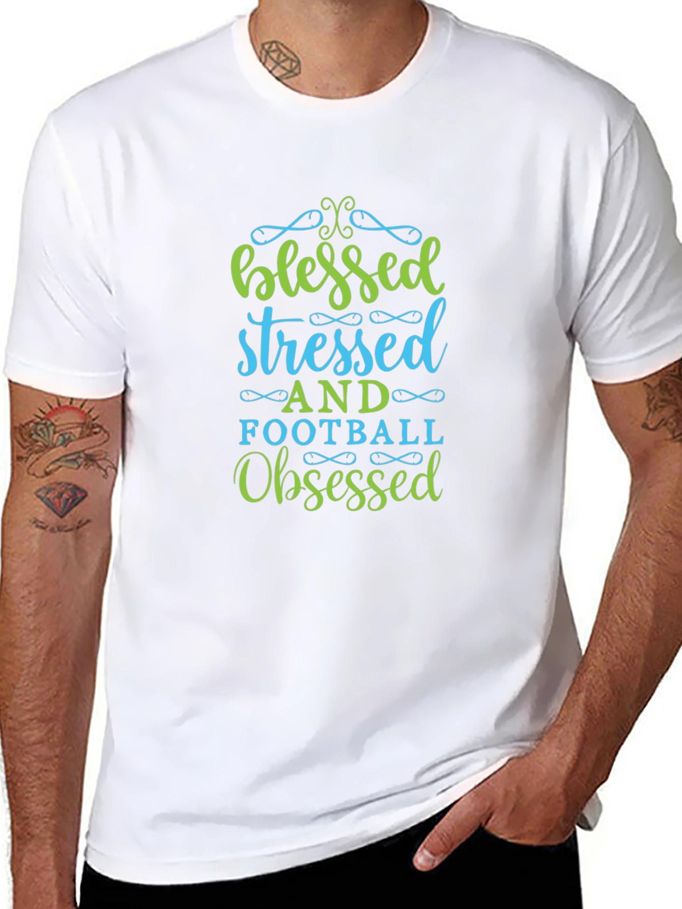 Blessed Stressed Football Obsessed Graphic Tee