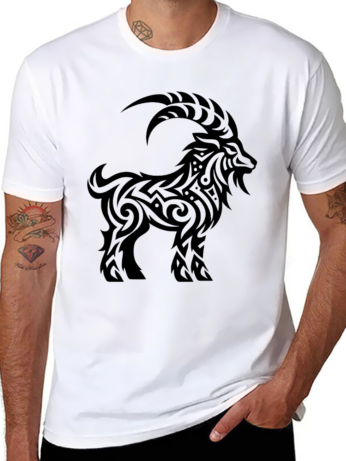Tribal Goat Black T-Shirt