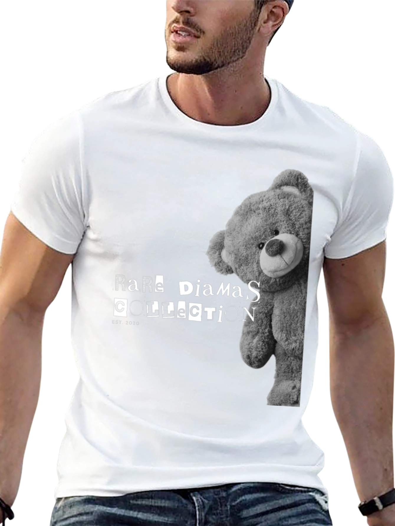Rare Diamas Collection Teddy Bear Black T-Shirt