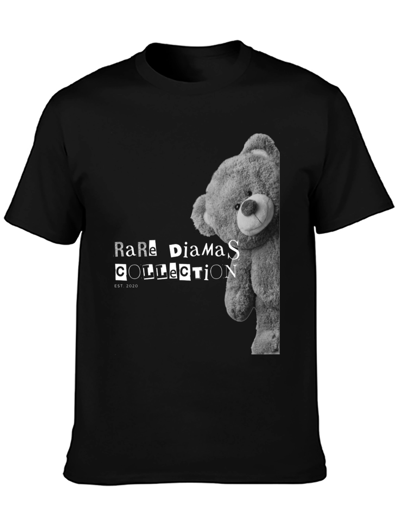 Rare Diamas Collection Teddy Bear Black T-Shirt